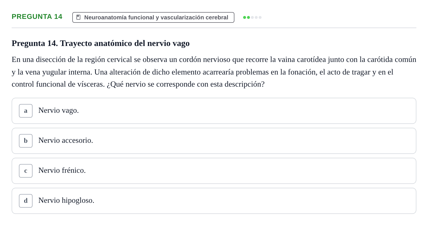 Enunciado: Pregunta 14