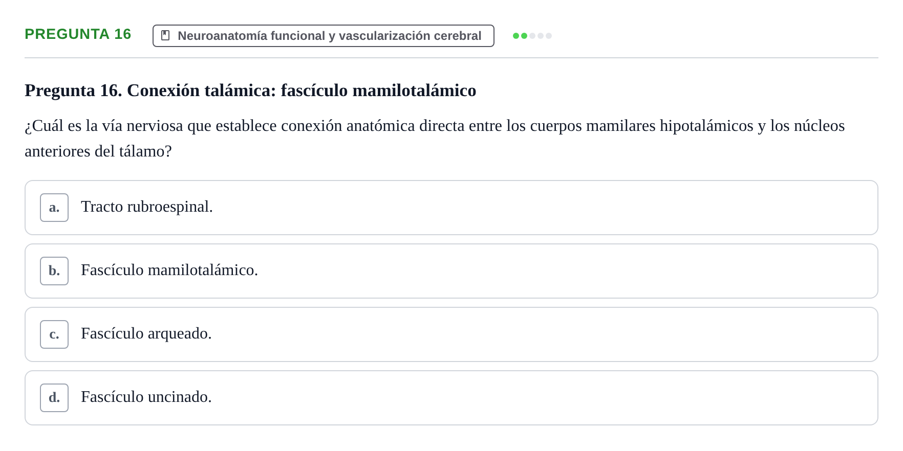 Enunciado: Pregunta 16