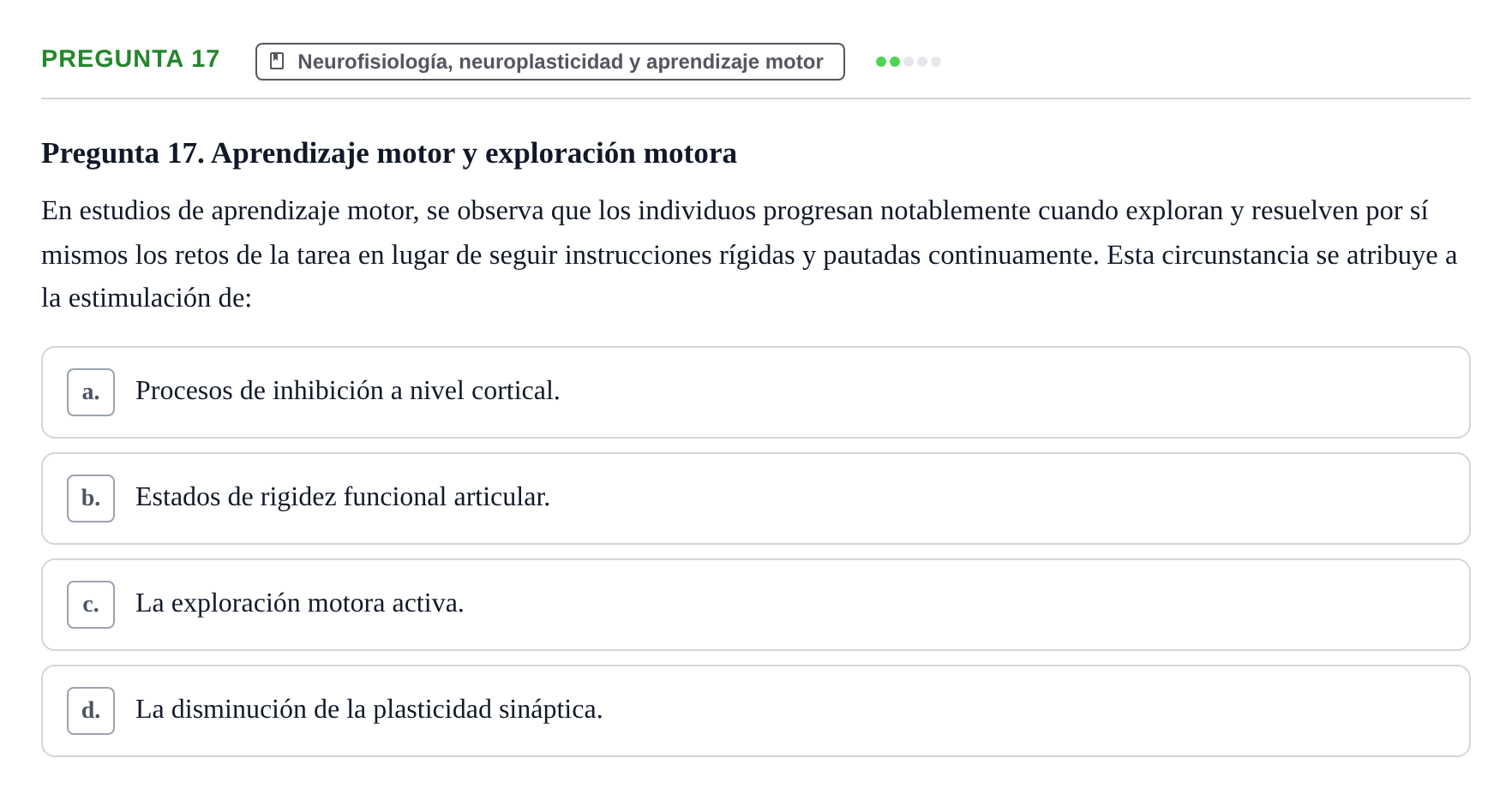 Enunciado: Pregunta 17