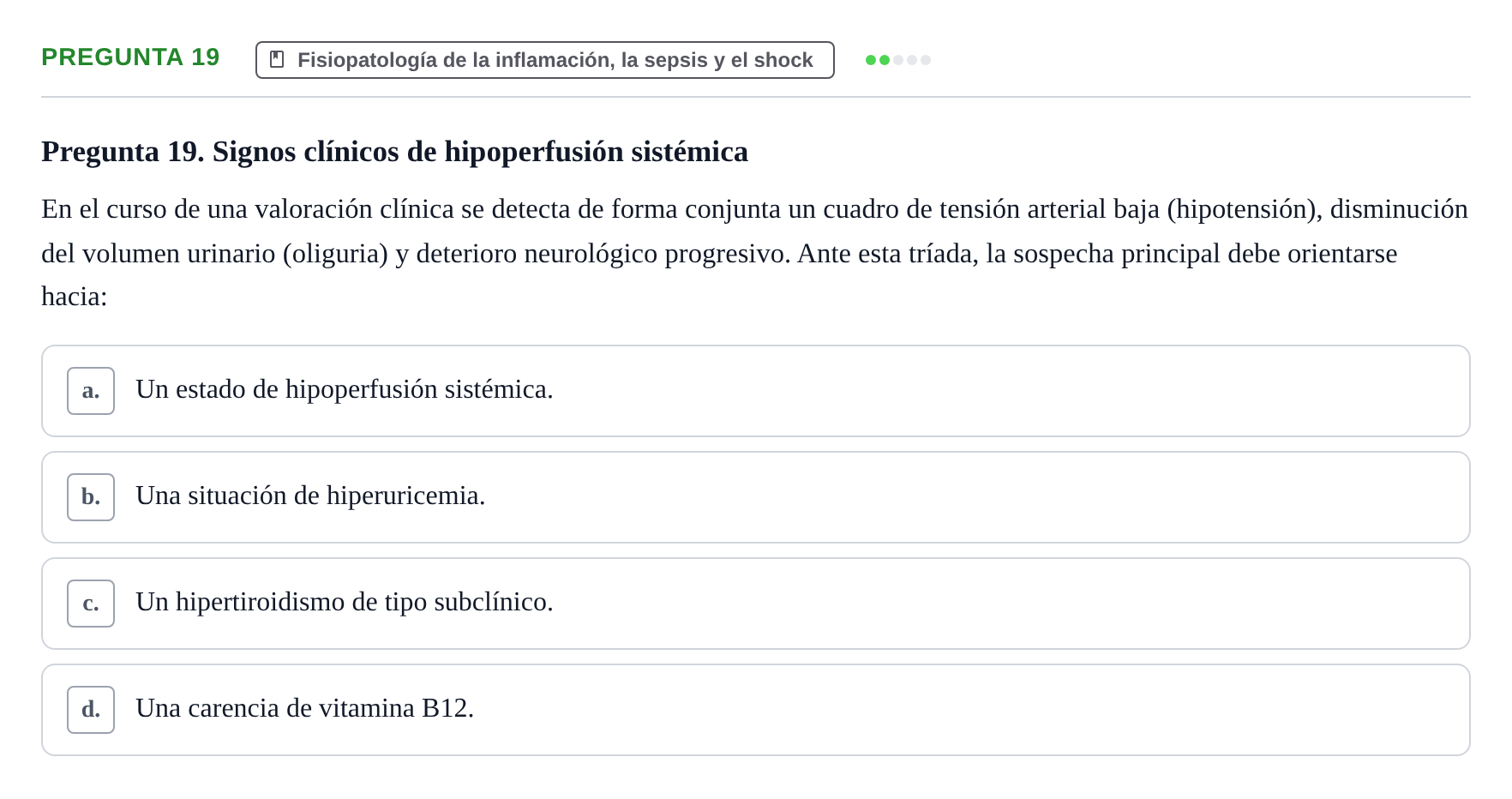 Enunciado: Pregunta 19