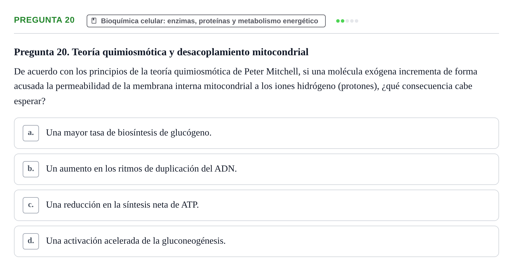 Enunciado: Pregunta 20