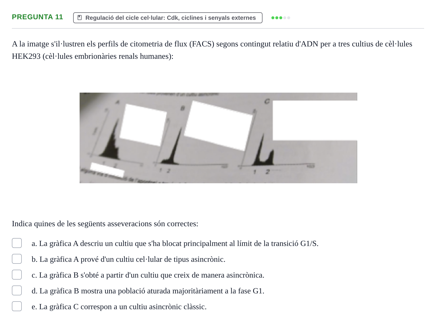 Enunciado: Pregunta 11 · Bilogía Celular y del Desarrollo UB 2020