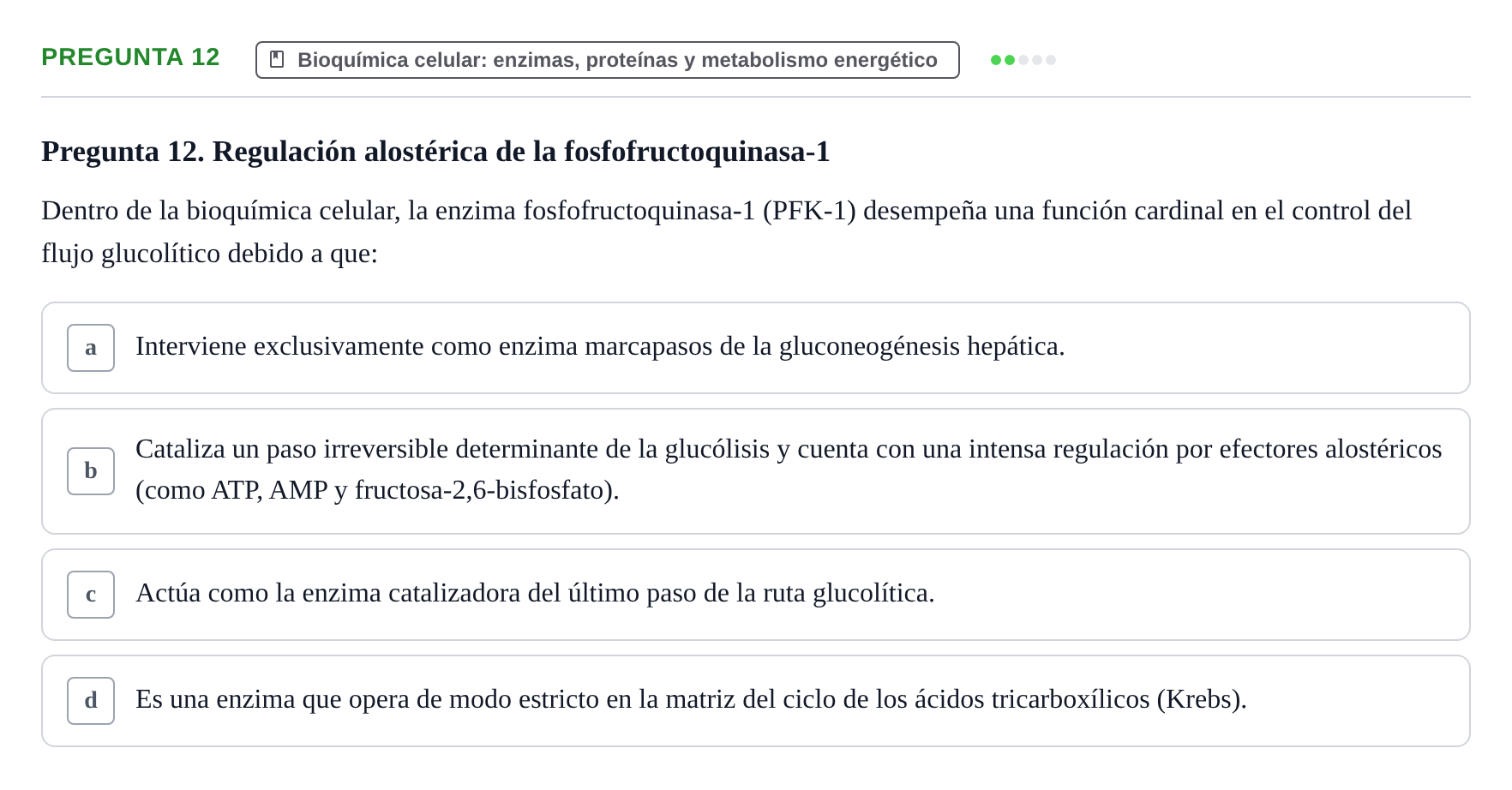Enunciado: Pregunta 12