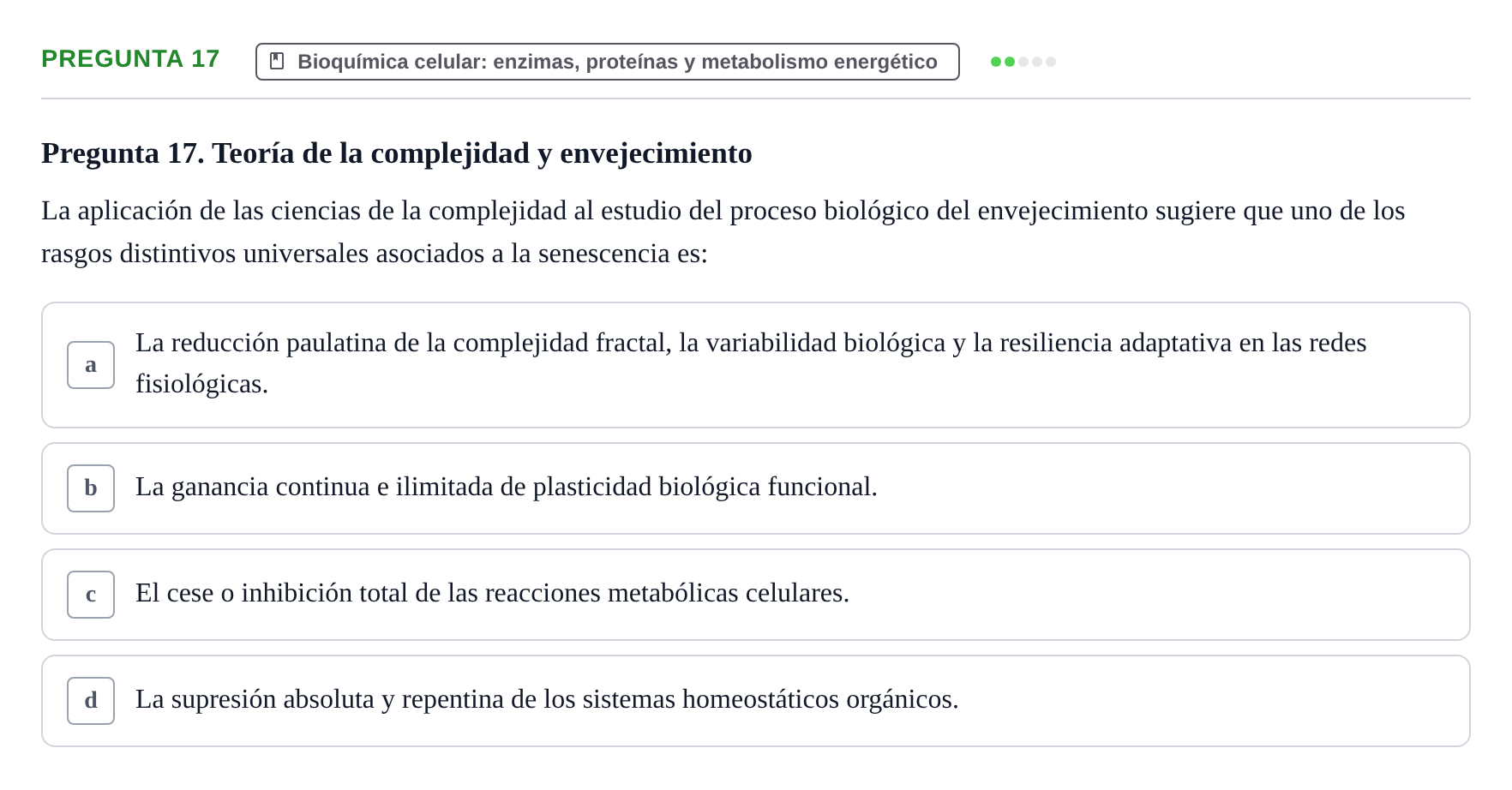 Enunciado: Pregunta 17