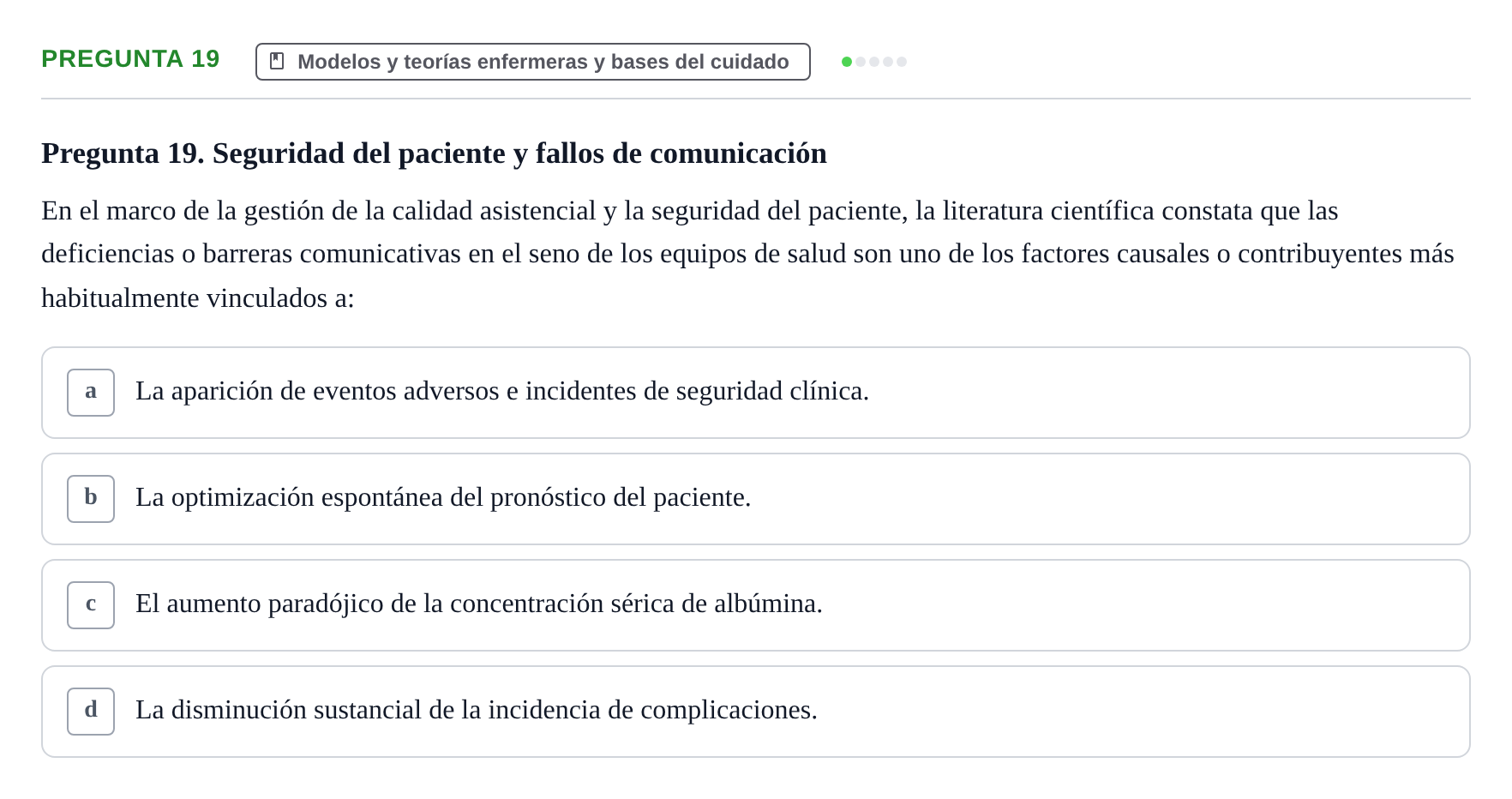Enunciado: Pregunta 19