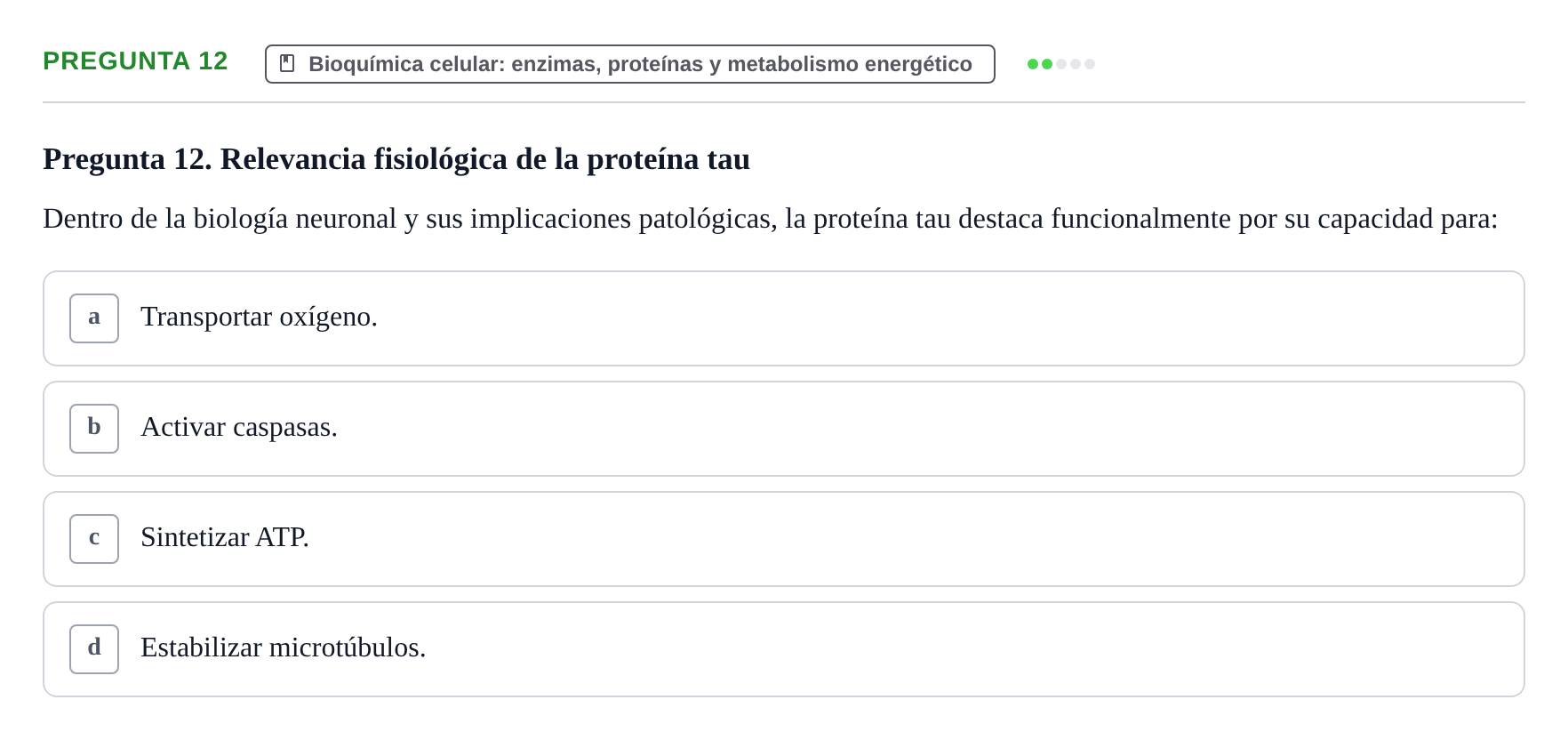 Enunciado: Pregunta 12