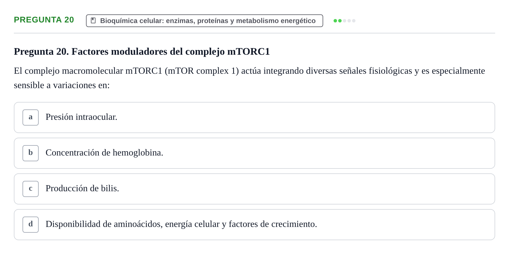 Enunciado: Pregunta 20