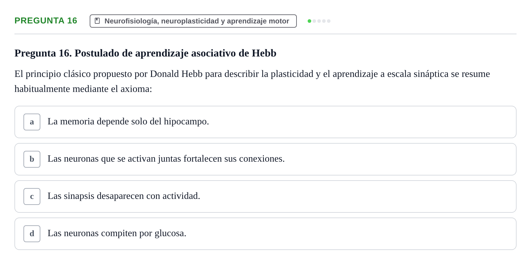 Enunciado: Pregunta 16