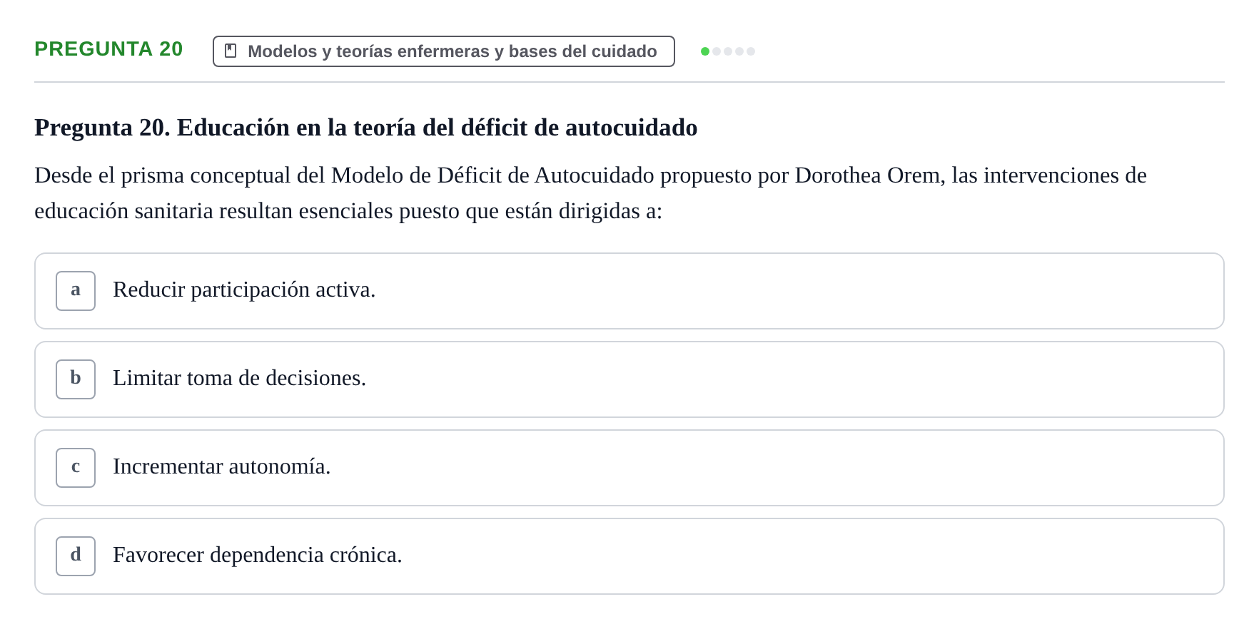 Enunciado: Pregunta 20