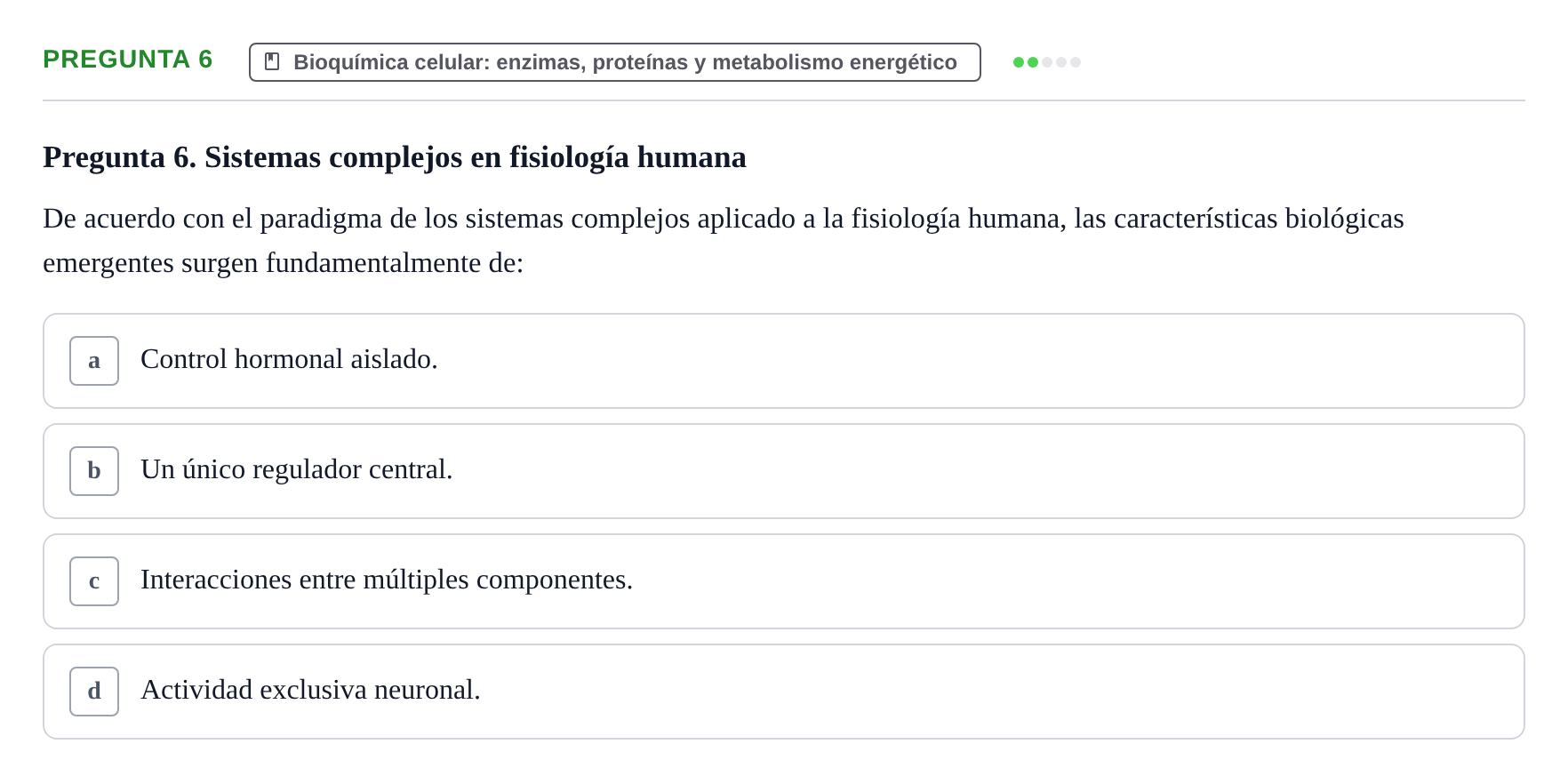 Enunciado: Pregunta 6
