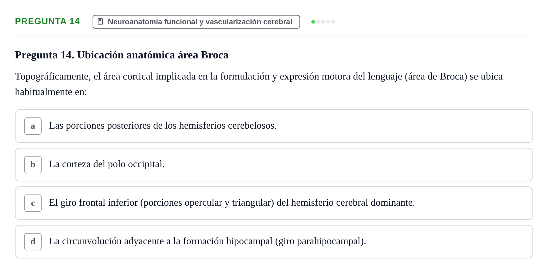 Enunciado: Pregunta 14