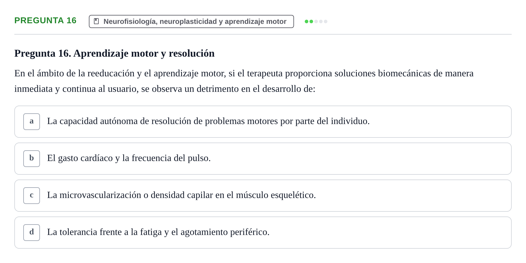 Enunciado: Pregunta 16