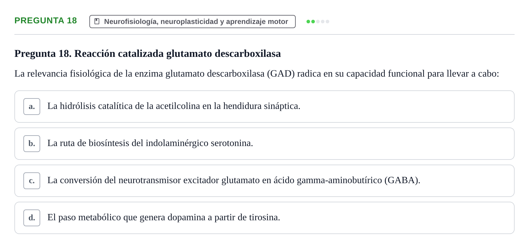 Enunciado: Pregunta 18
