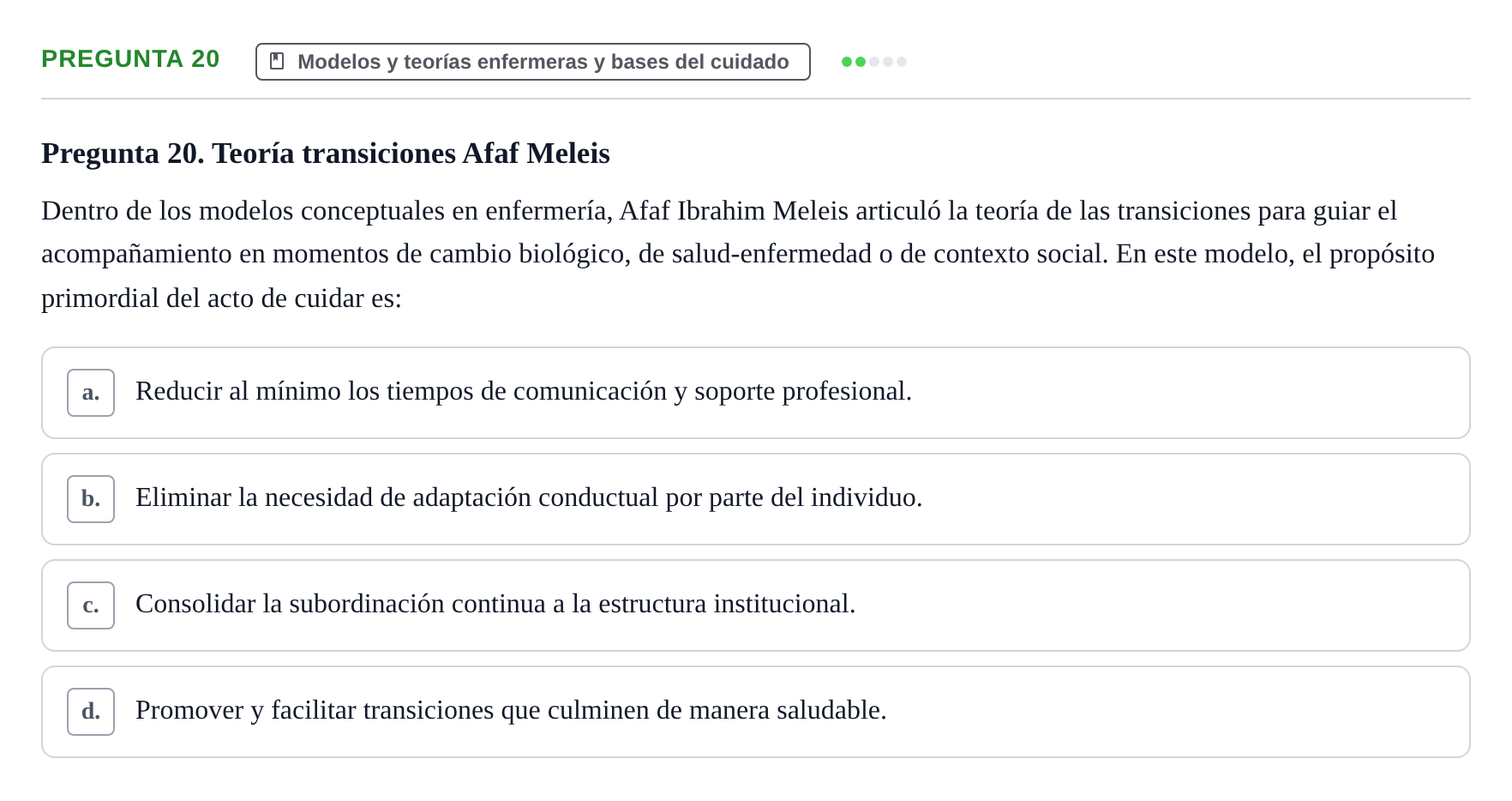 Enunciado: Pregunta 20