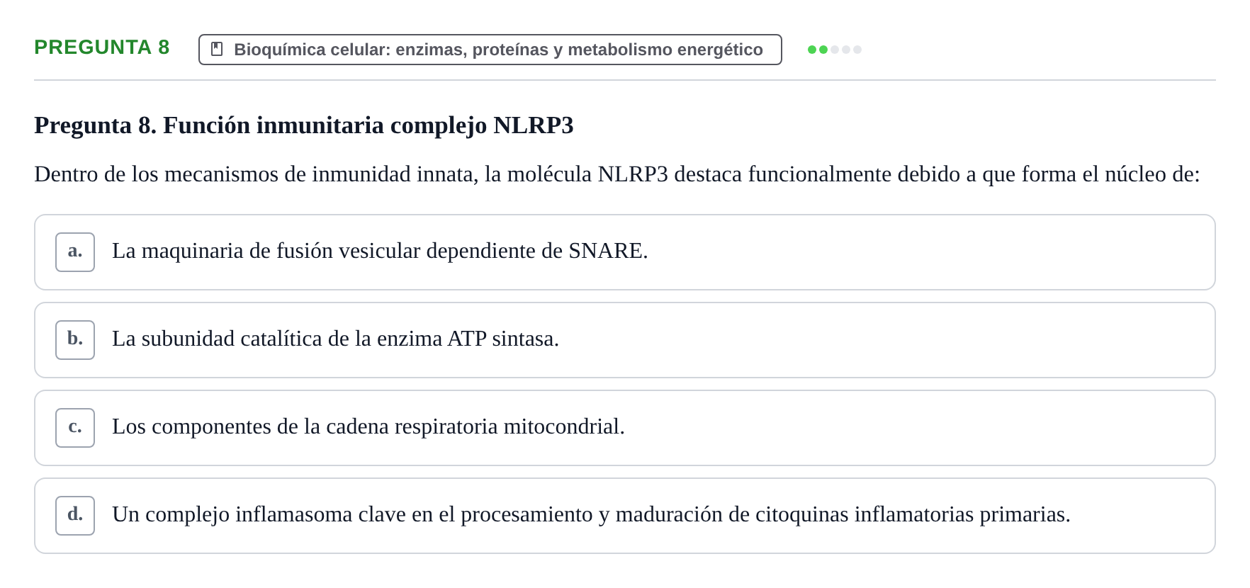 Enunciado: Pregunta 8