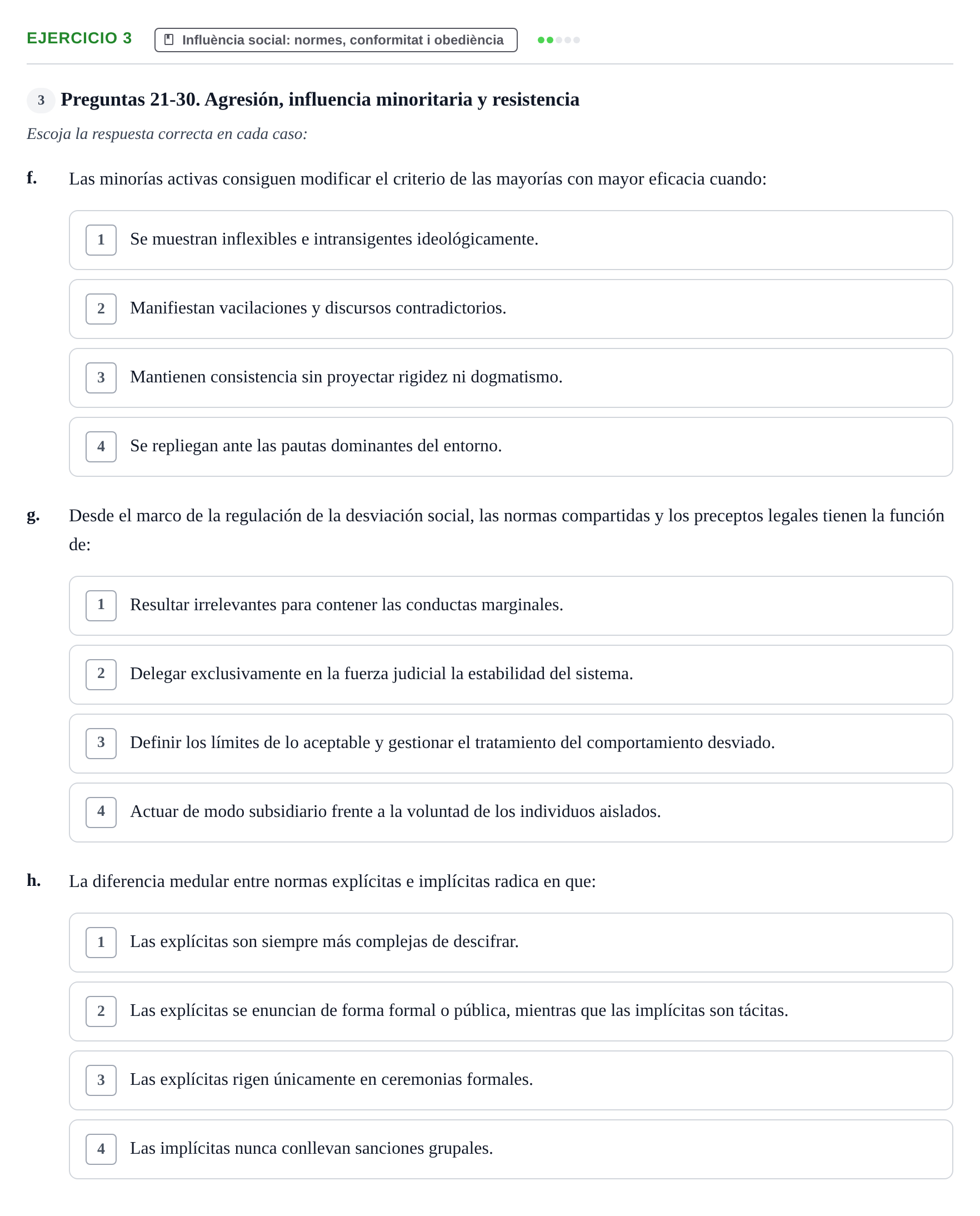 Enunciado: Ejercicio 3 - Influència social: normes, conformitat i obed… · Psicología Social UB Examen final de Psicología Social