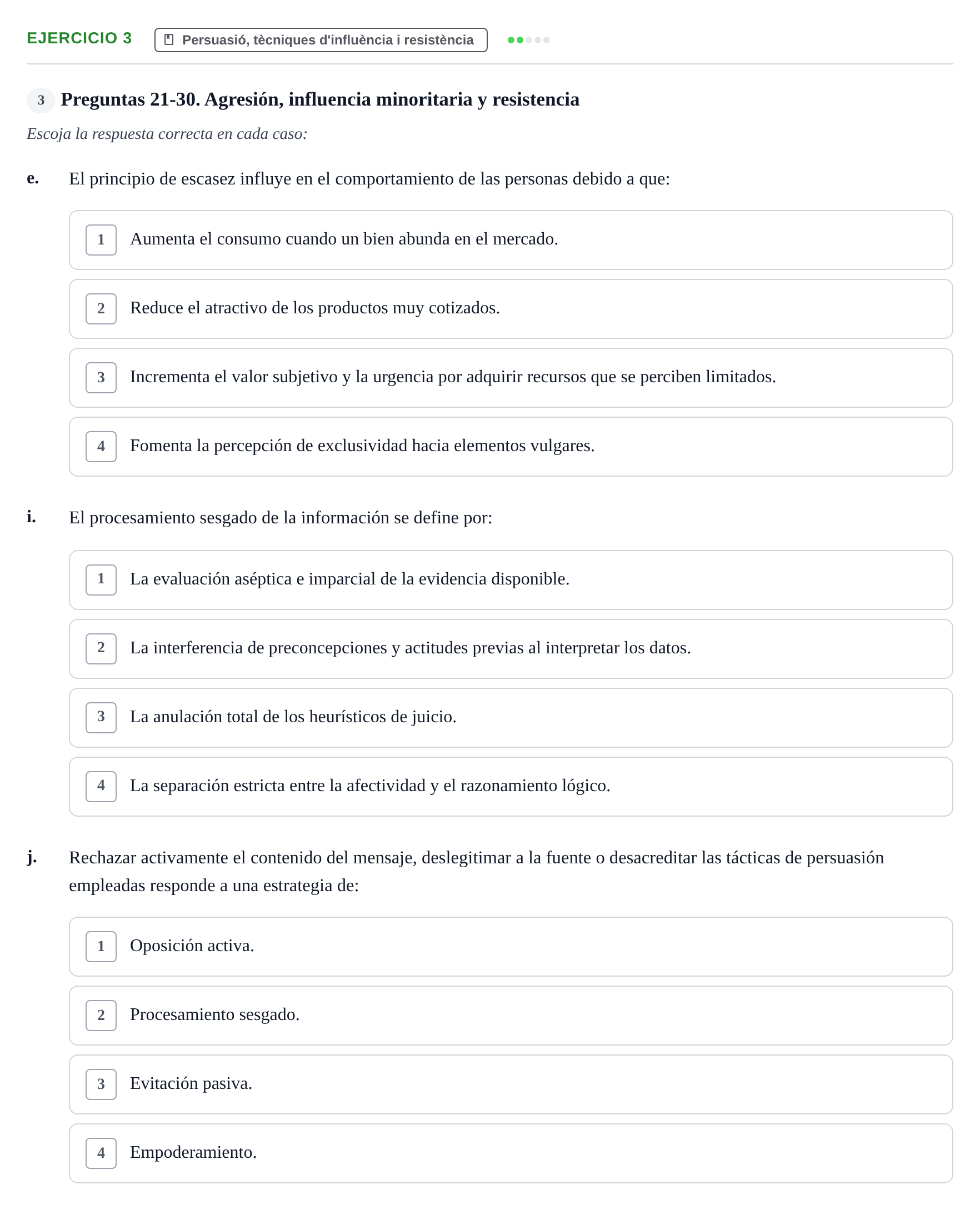 Enunciado: Ejercicio 3 - Persuasió, tècniques d'influència i resistènc… · Psicología Social UB Examen final de Psicología Social