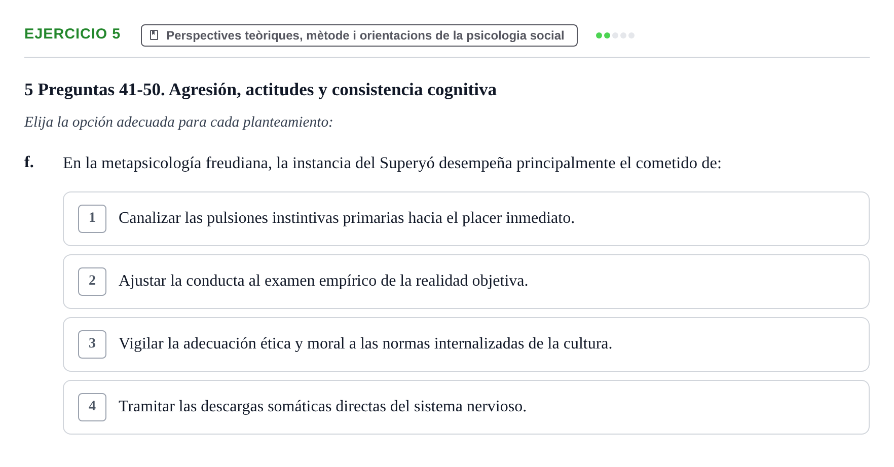 Enunciado: Ejercicio 5 - Perspectives teòriques, mètode i orientacions… · Psicología Social UB Examen final de Psicología Social