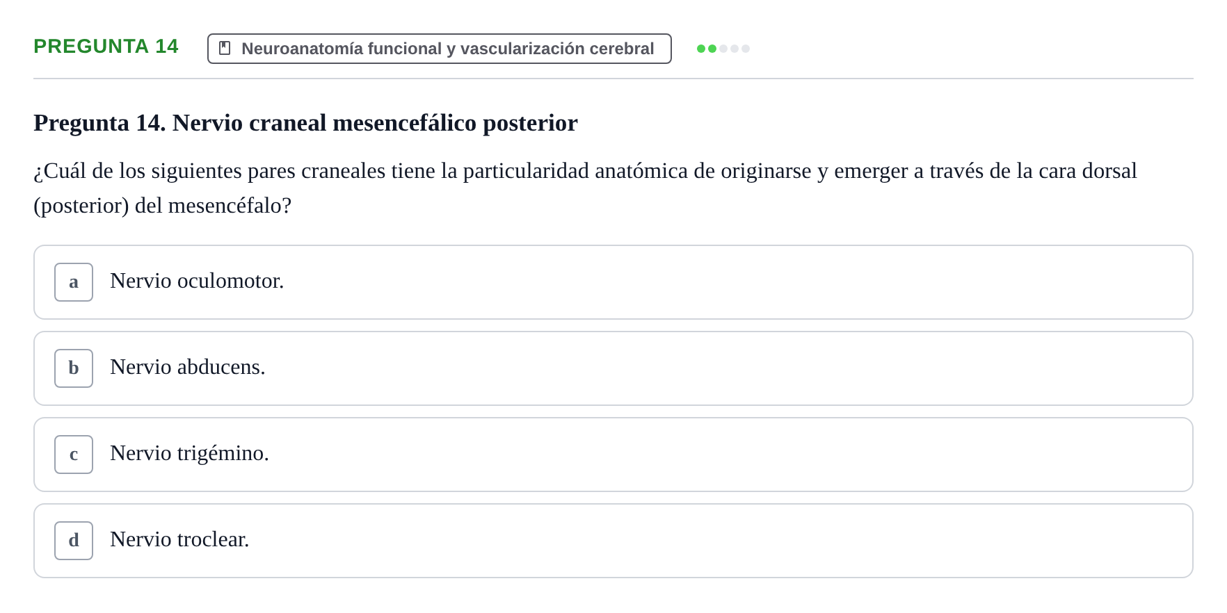 Enunciado: Pregunta 14