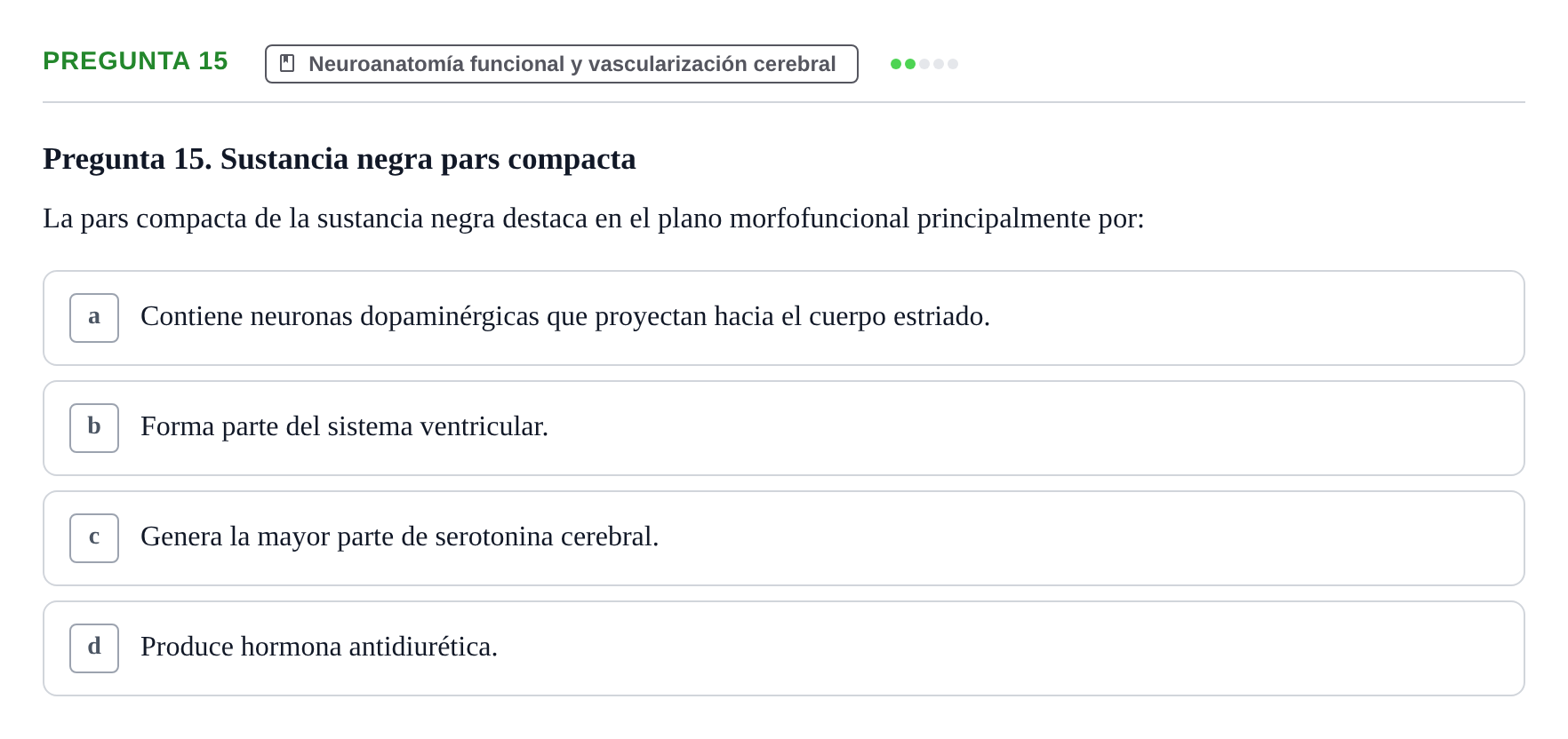 Enunciado: Pregunta 15