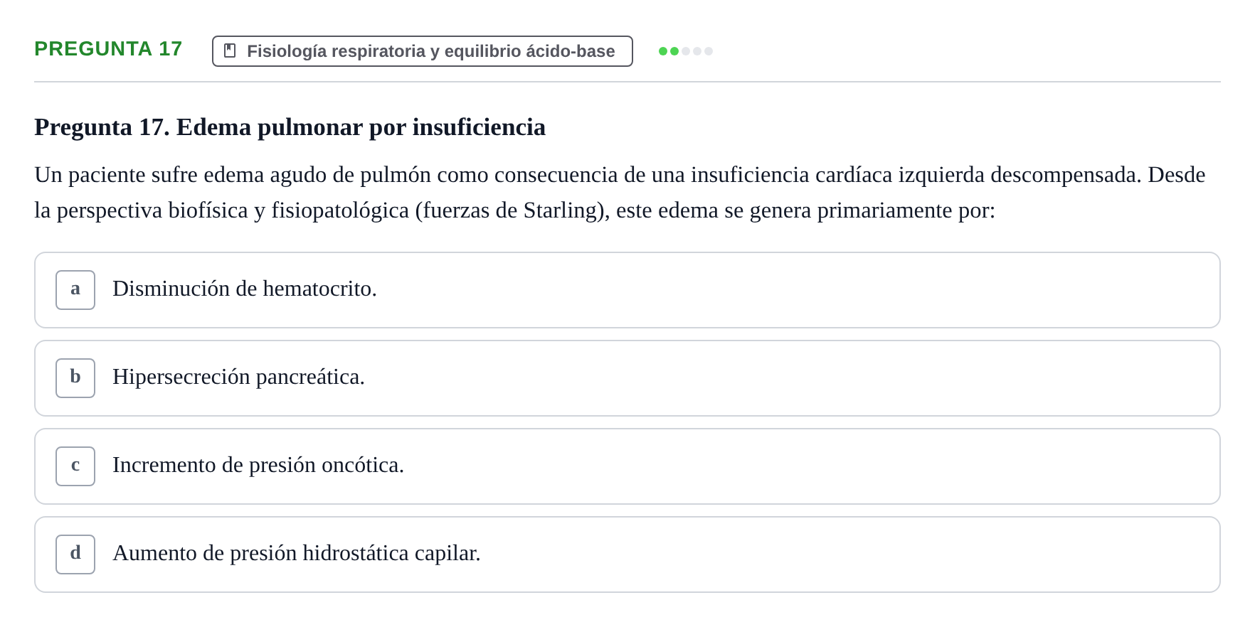 Enunciado: Pregunta 17