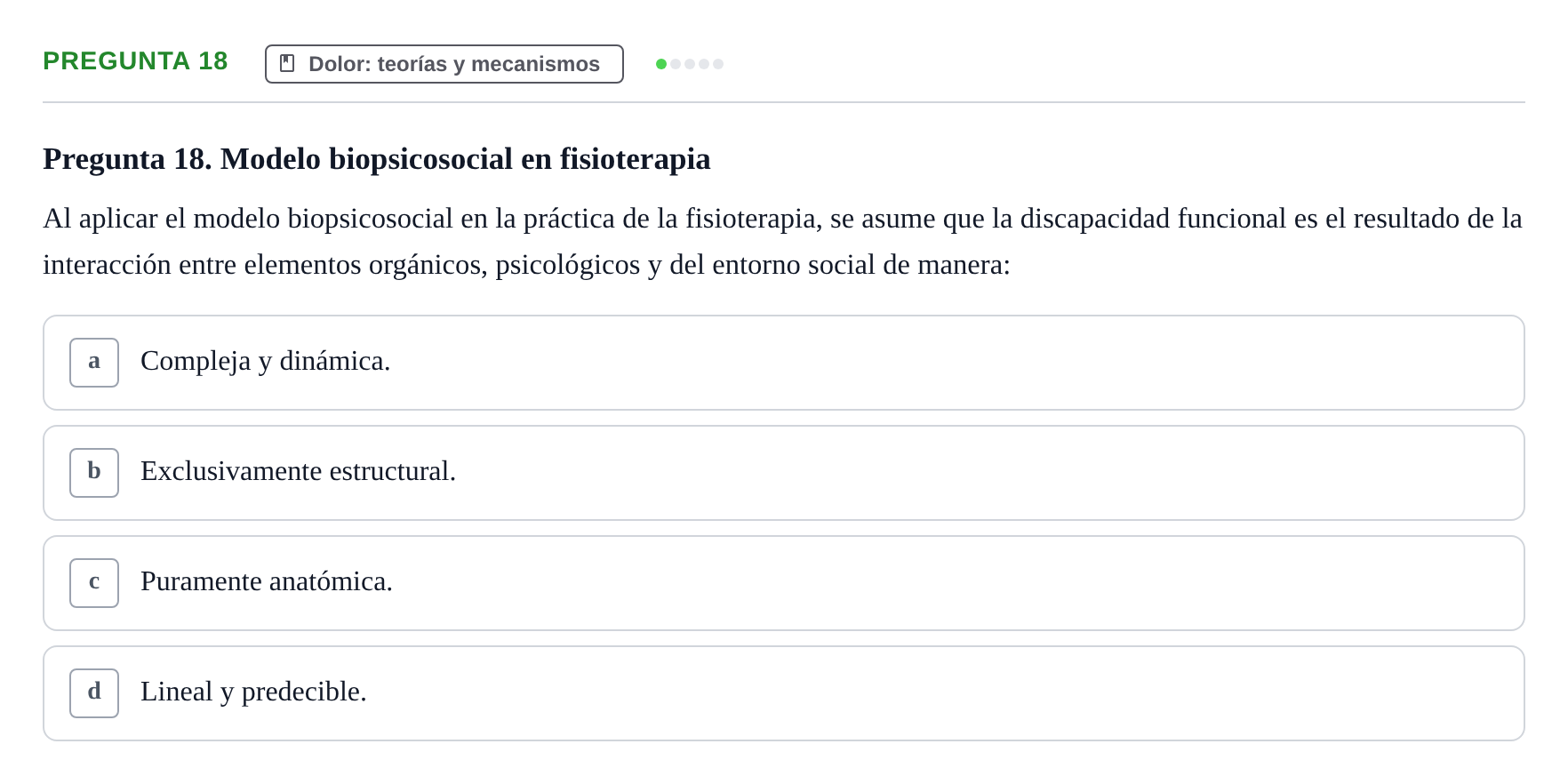 Enunciado: Pregunta 18