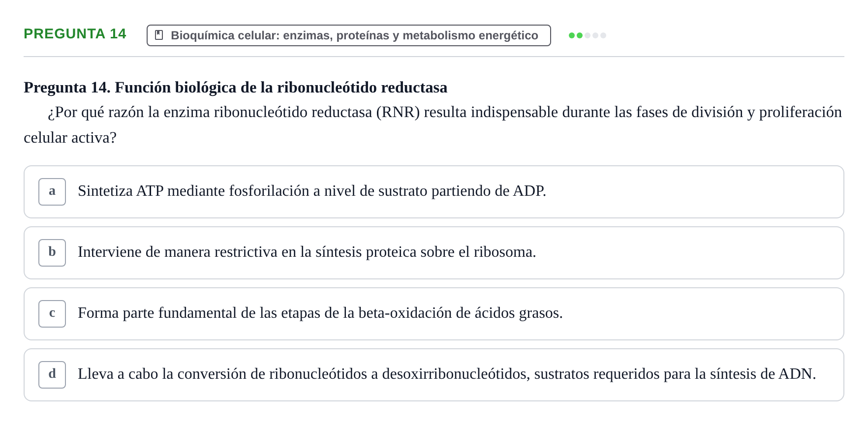 Enunciado: Pregunta 14
