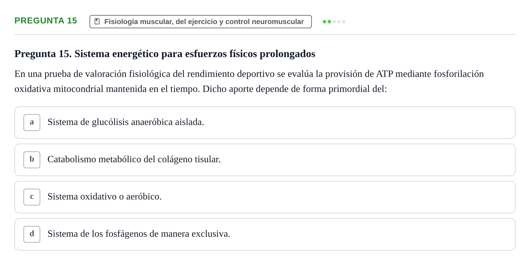 Enunciado: Pregunta 15