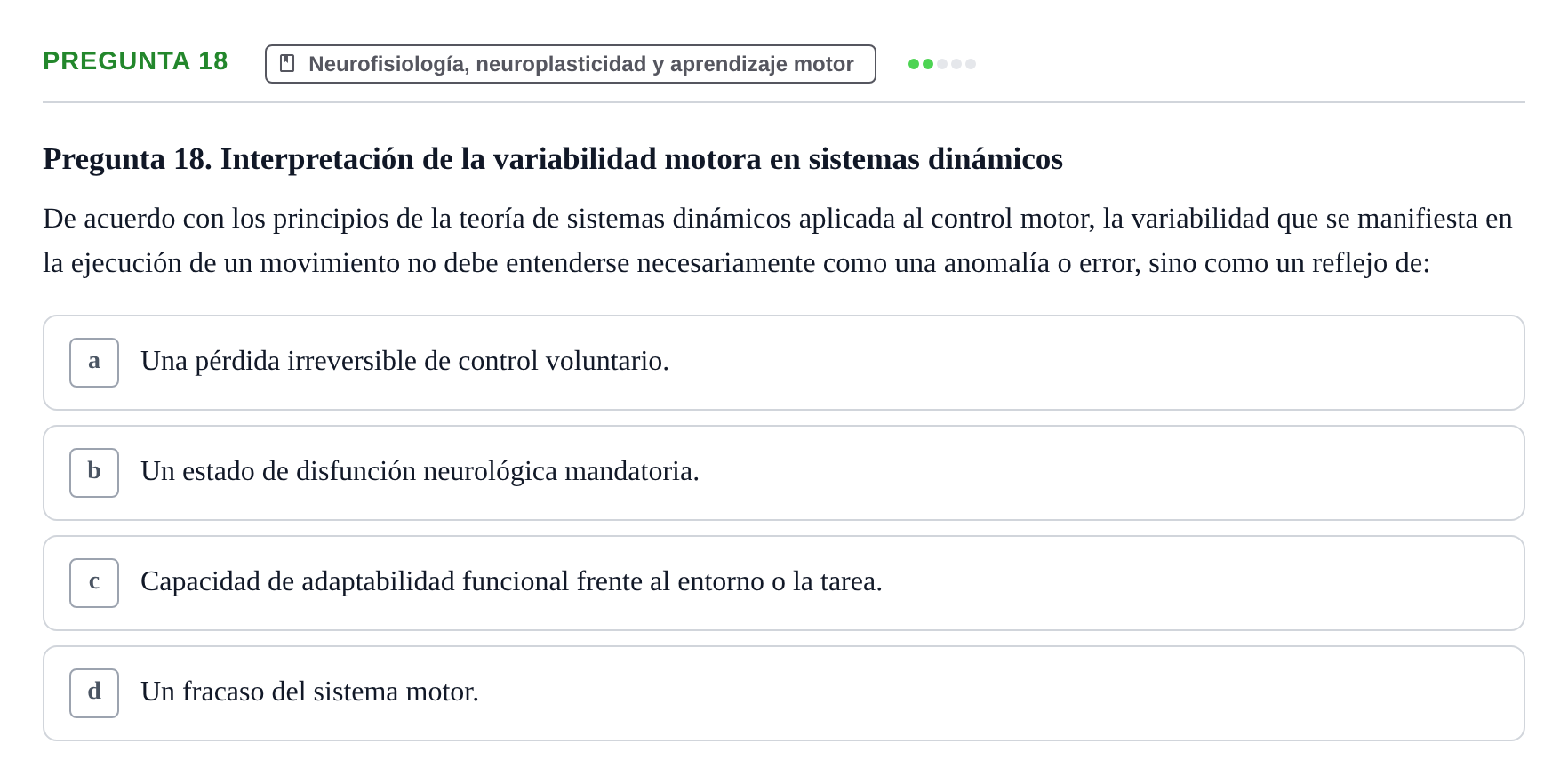 Enunciado: Pregunta 18