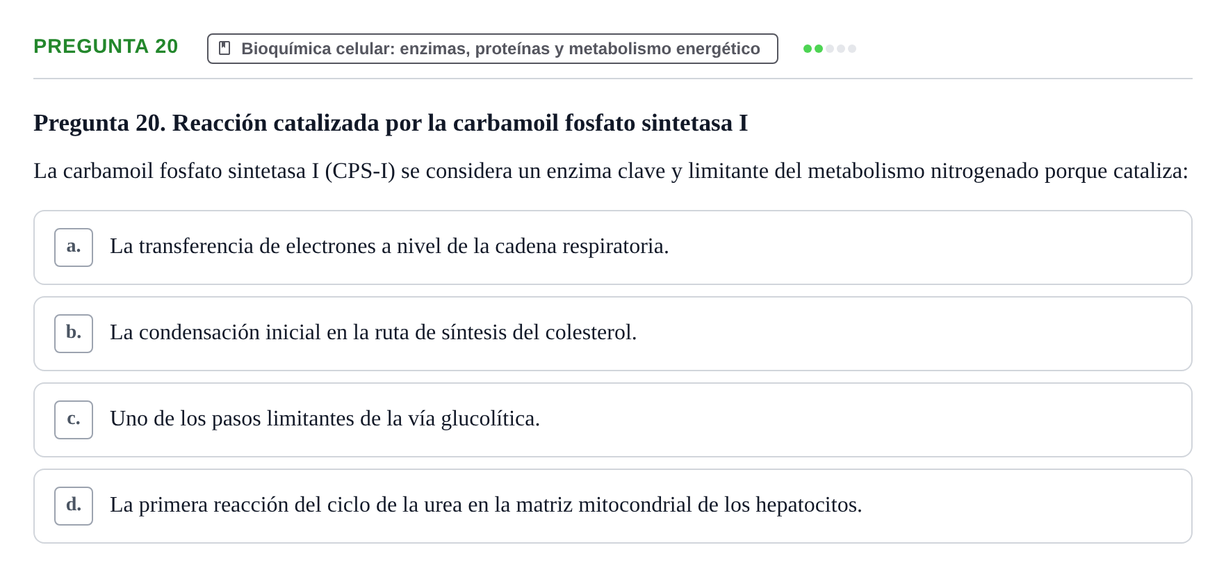Enunciado: Pregunta 20