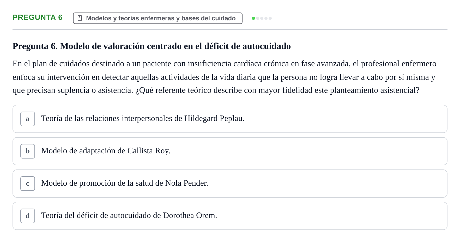 Enunciado: Pregunta 6