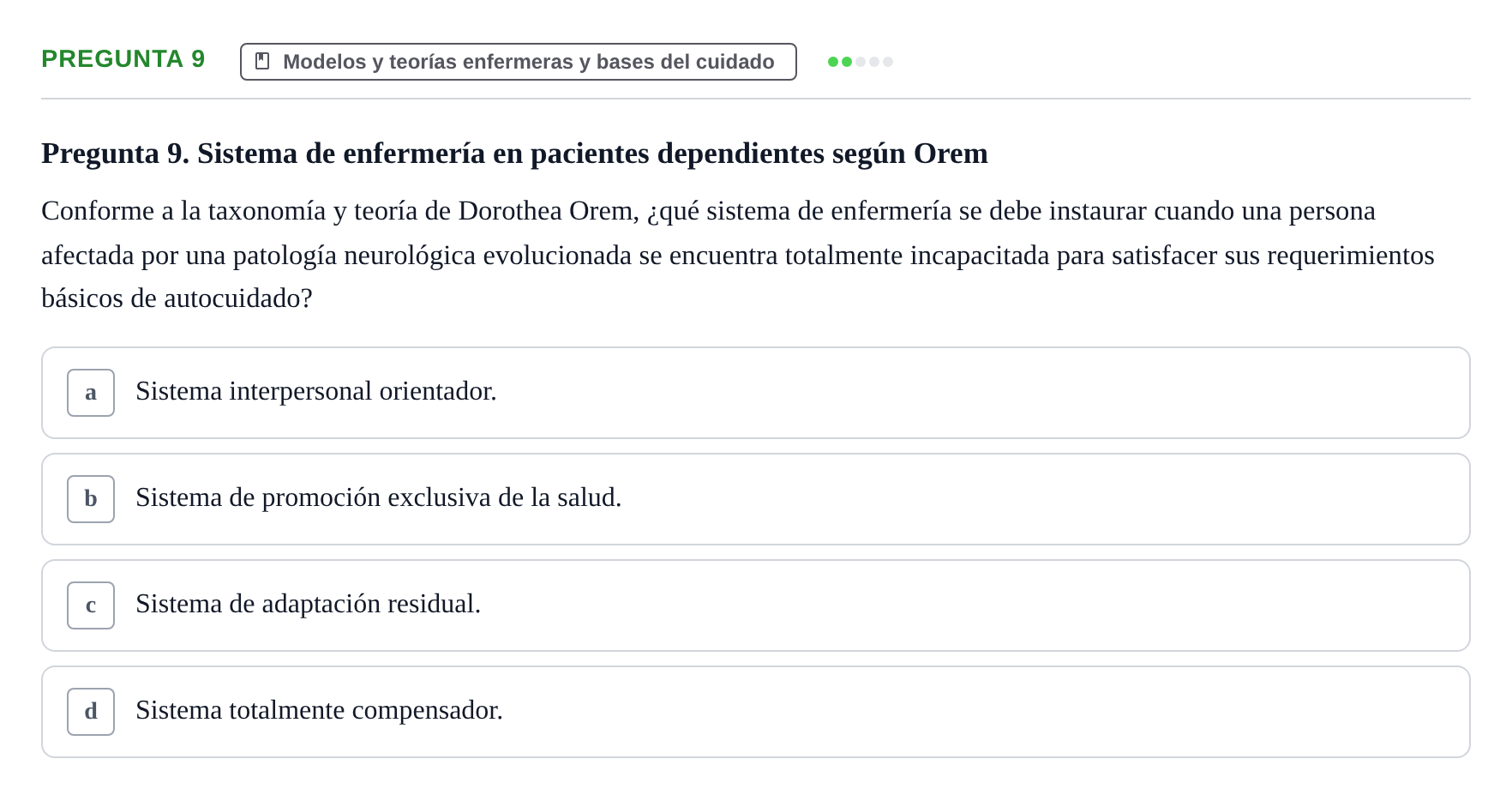 Enunciado: Pregunta 9