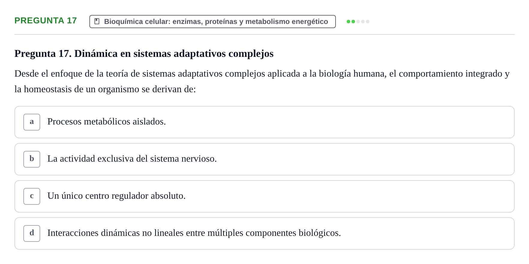 Enunciado: Pregunta 17