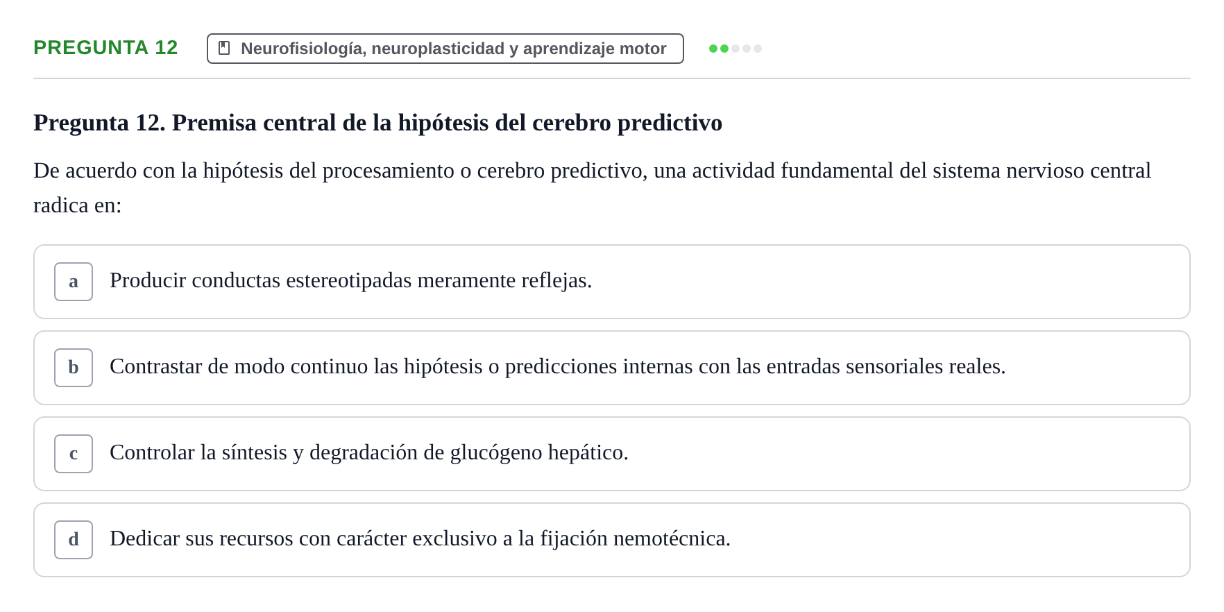 Enunciado: Pregunta 12