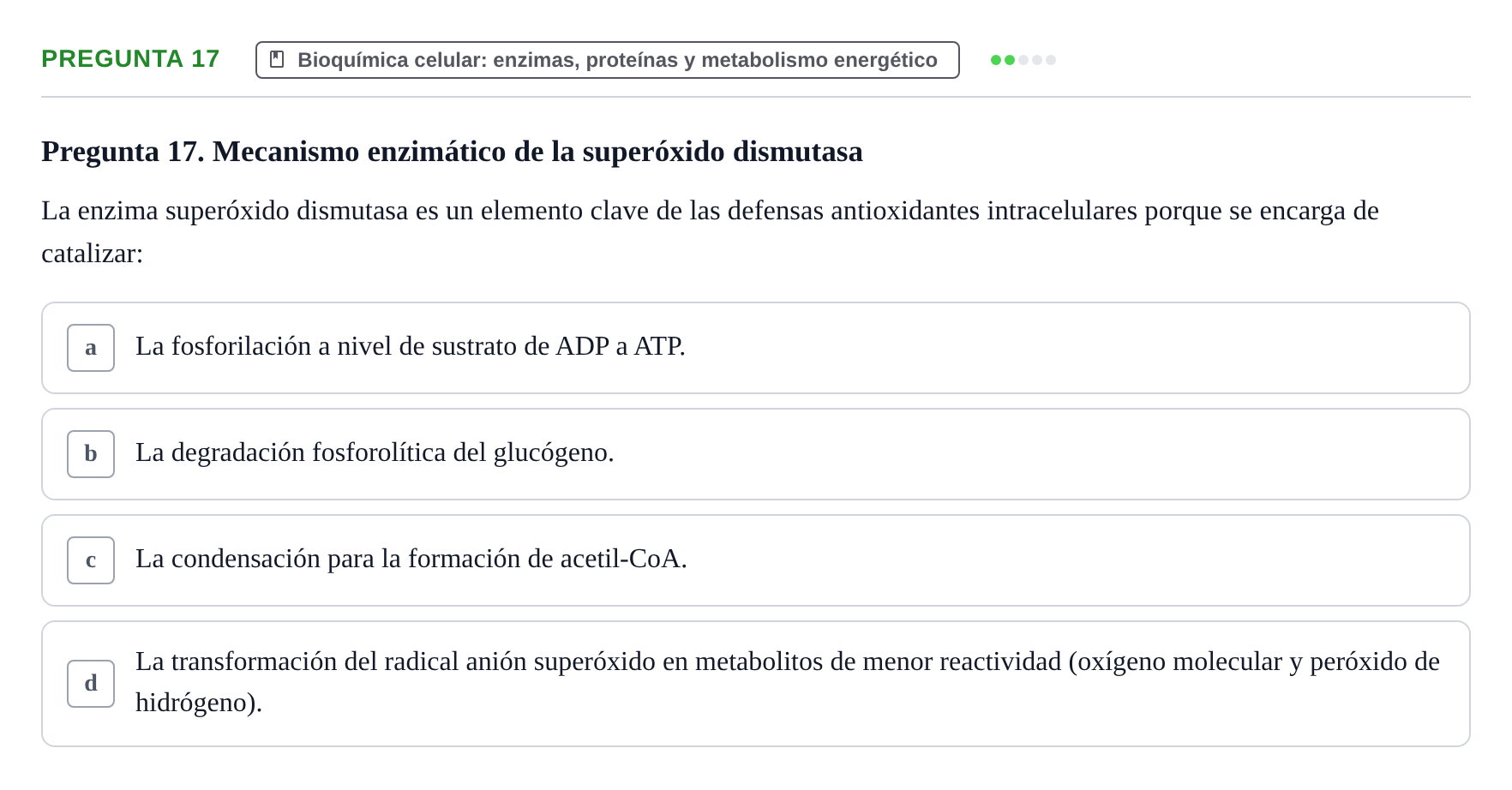 Enunciado: Pregunta 17