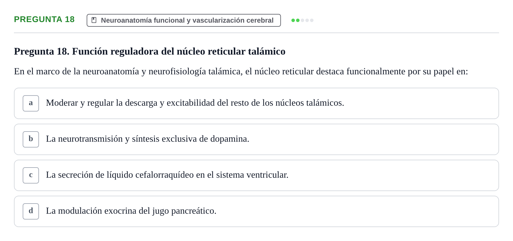 Enunciado: Pregunta 18