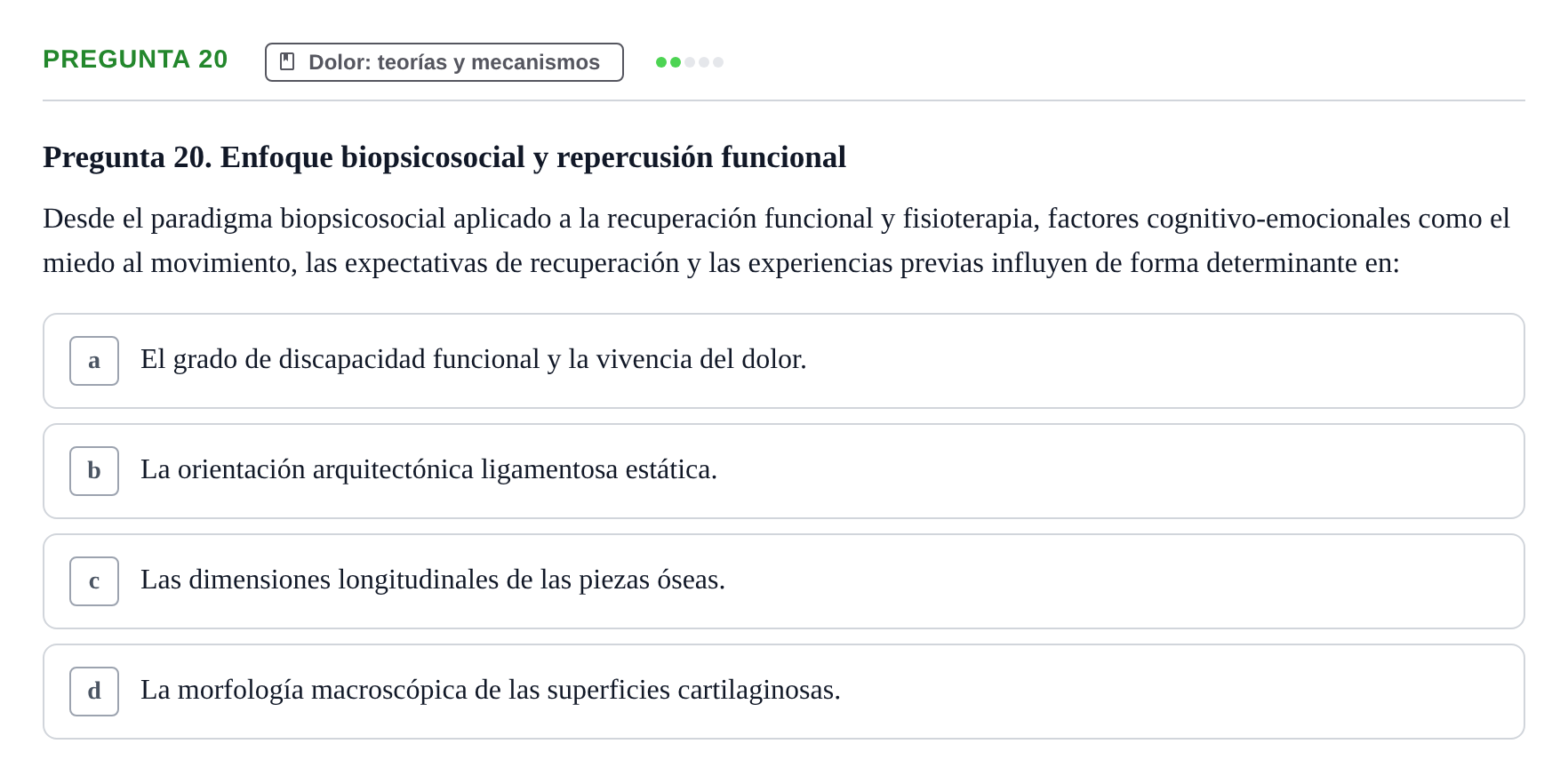Enunciado: Pregunta 20