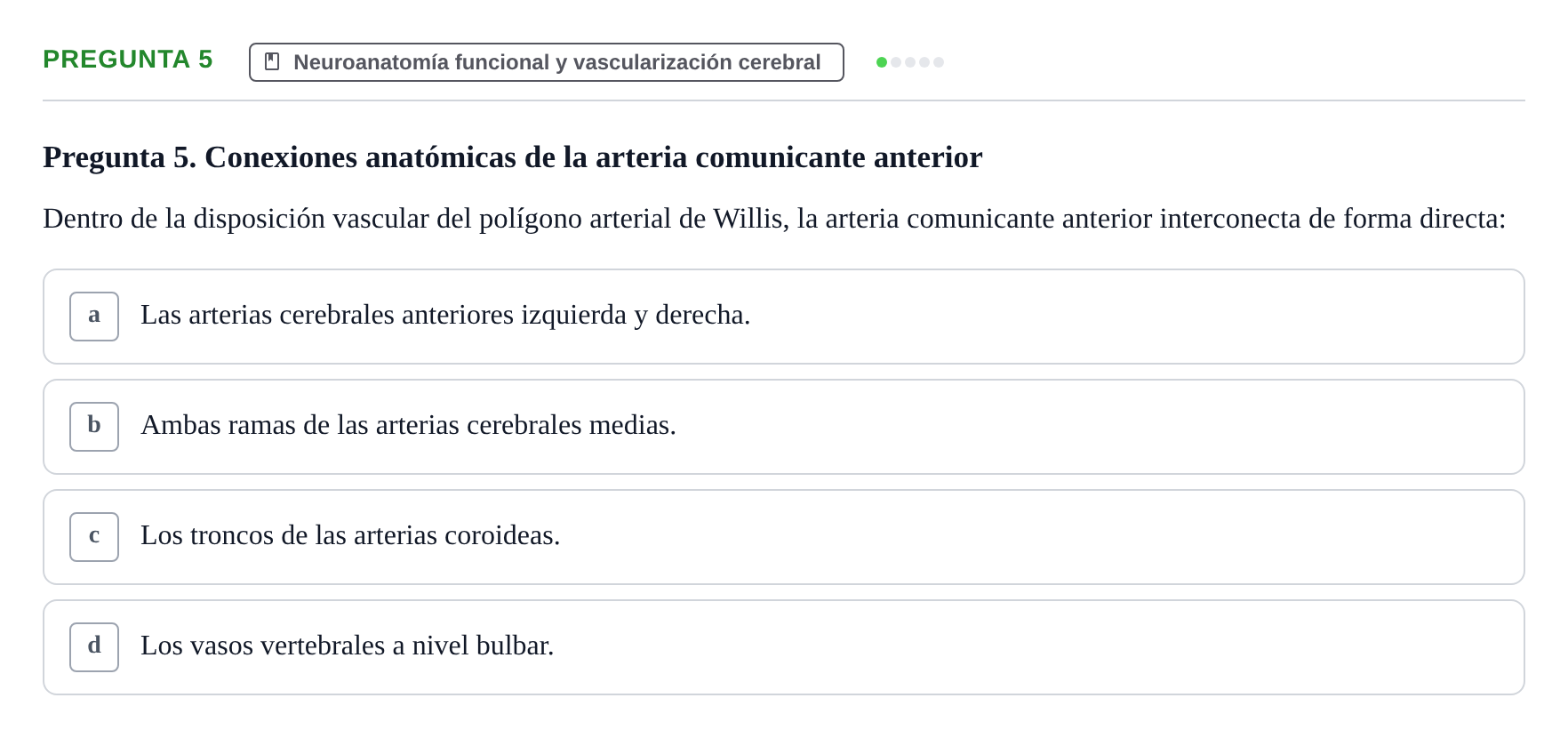 Enunciado: Pregunta 5