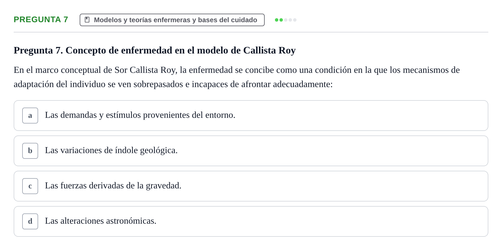 Enunciado: Pregunta 7