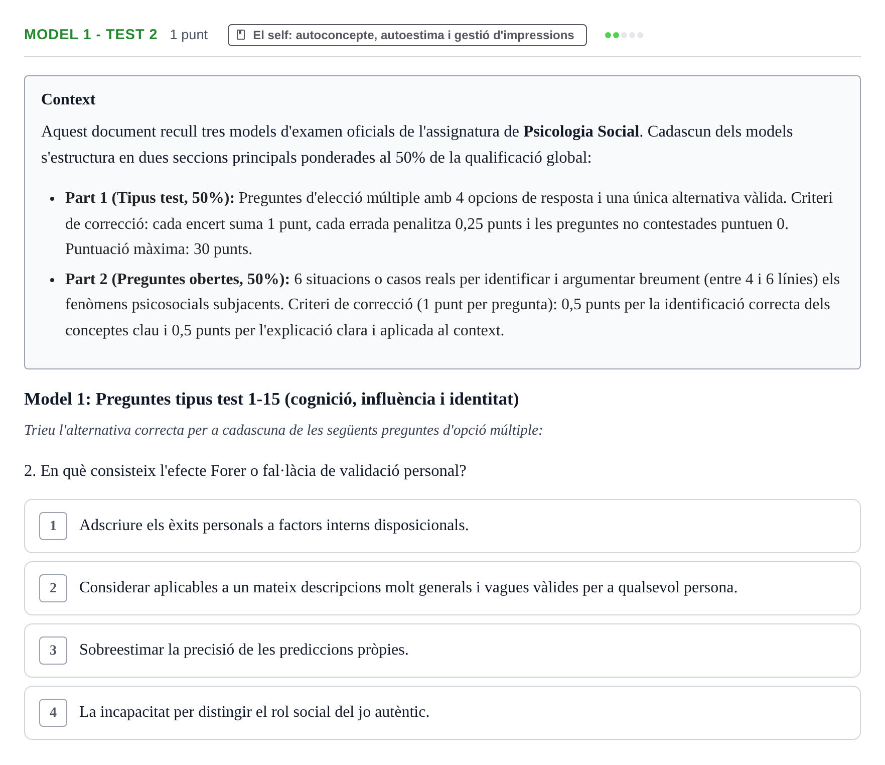 Enunciado: Ejercicio Model 1 - Test 2 · Psicología Social UB Exemples