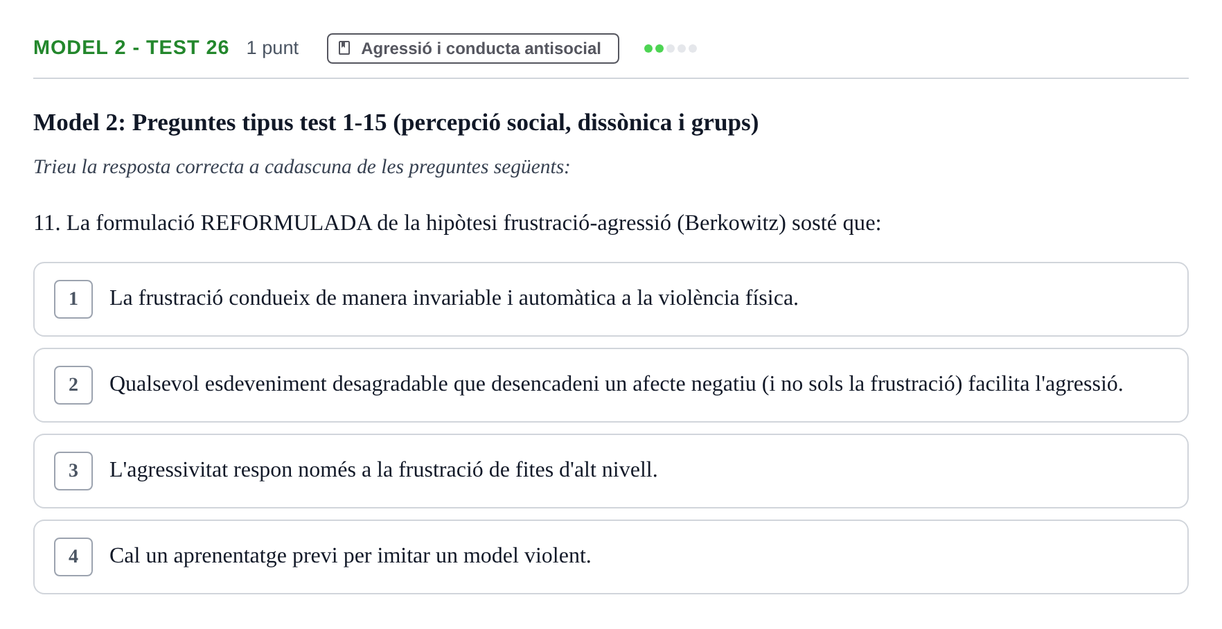 Enunciado: Ejercicio Model 2 - Test 26 · Psicología Social UB Exemples