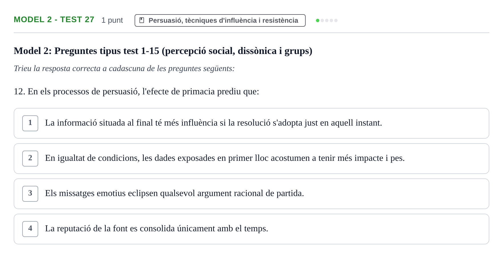 Enunciado: Ejercicio Model 2 - Test 27 · Psicología Social UB Exemples