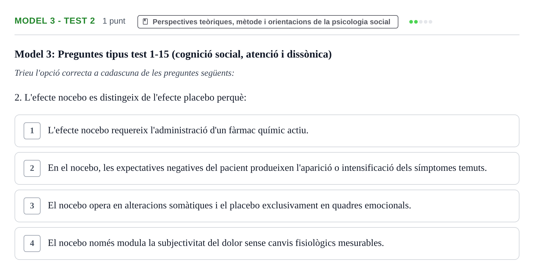 Enunciado: Ejercicio Model 3 - Test 2 · Psicología Social UB Exemples