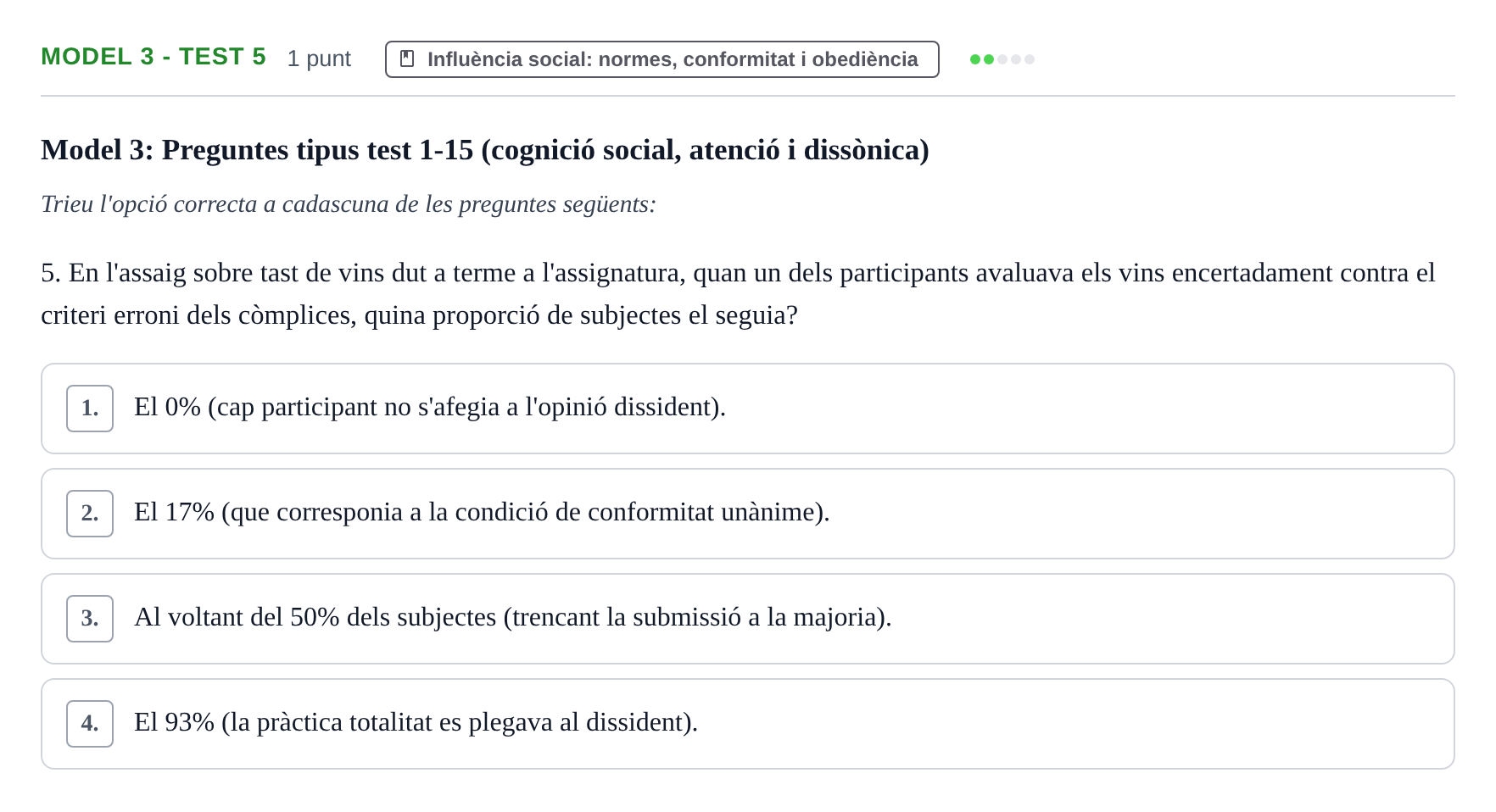 Enunciado: Ejercicio Model 3 - Test 5 · Psicología Social UB Exemples