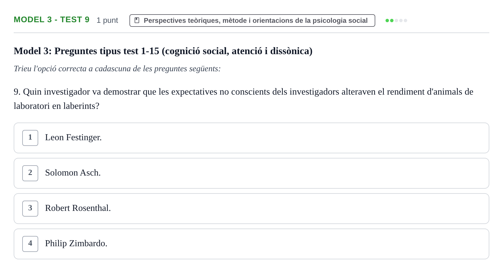 Enunciado: Ejercicio Model 3 - Test 9 · Psicología Social UB Exemples