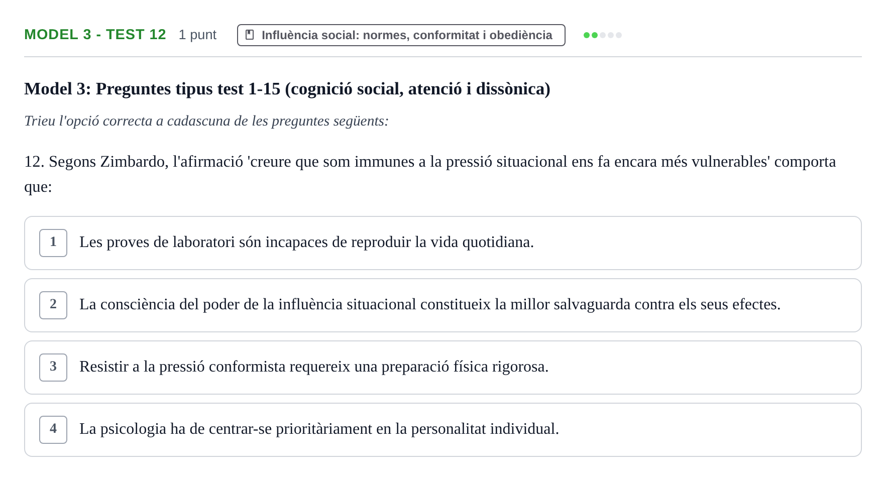 Enunciado: Ejercicio Model 3 - Test 12 · Psicología Social UB Exemples