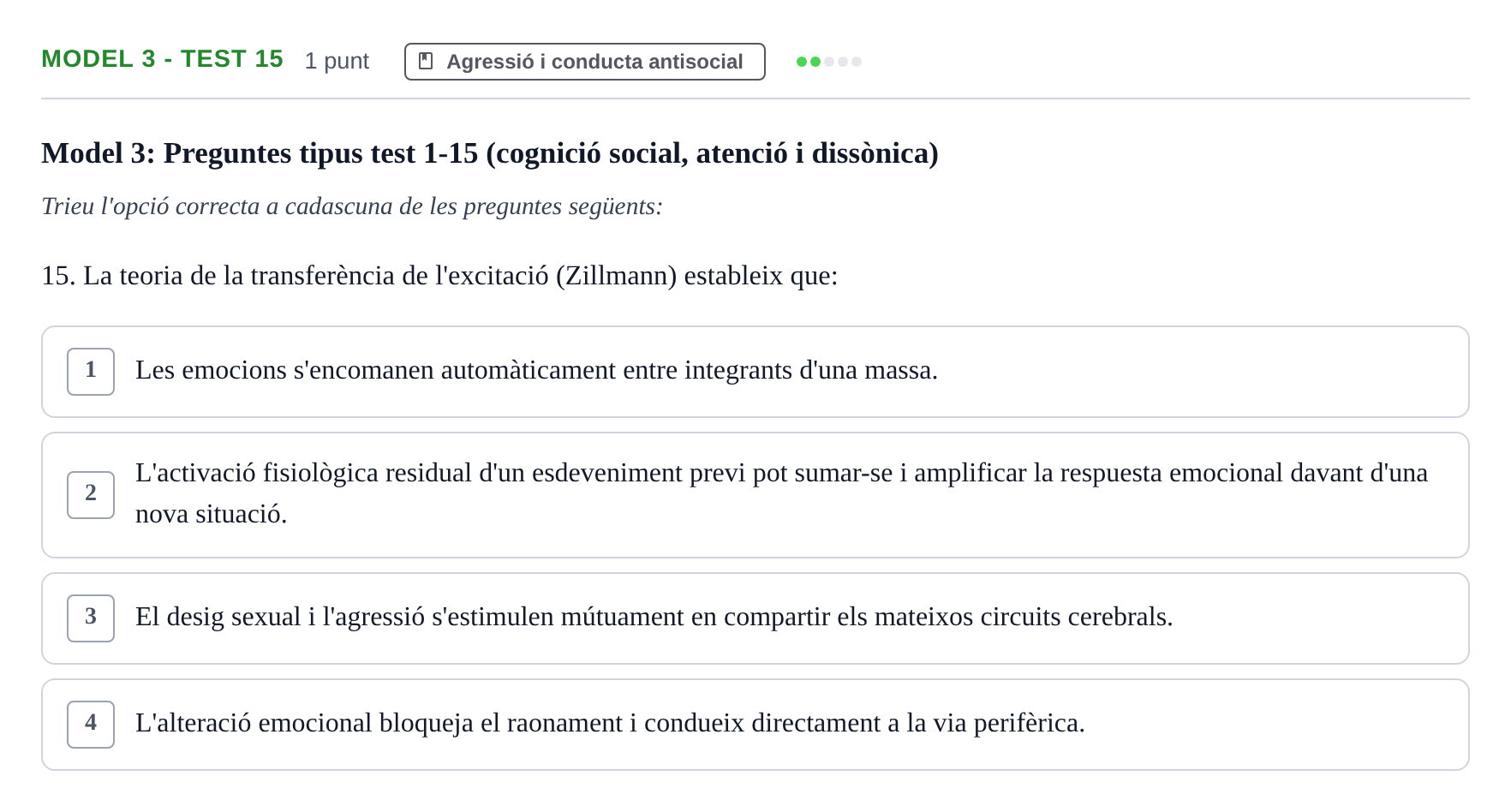 Enunciado: Ejercicio Model 3 - Test 15 · Psicología Social UB Exemples