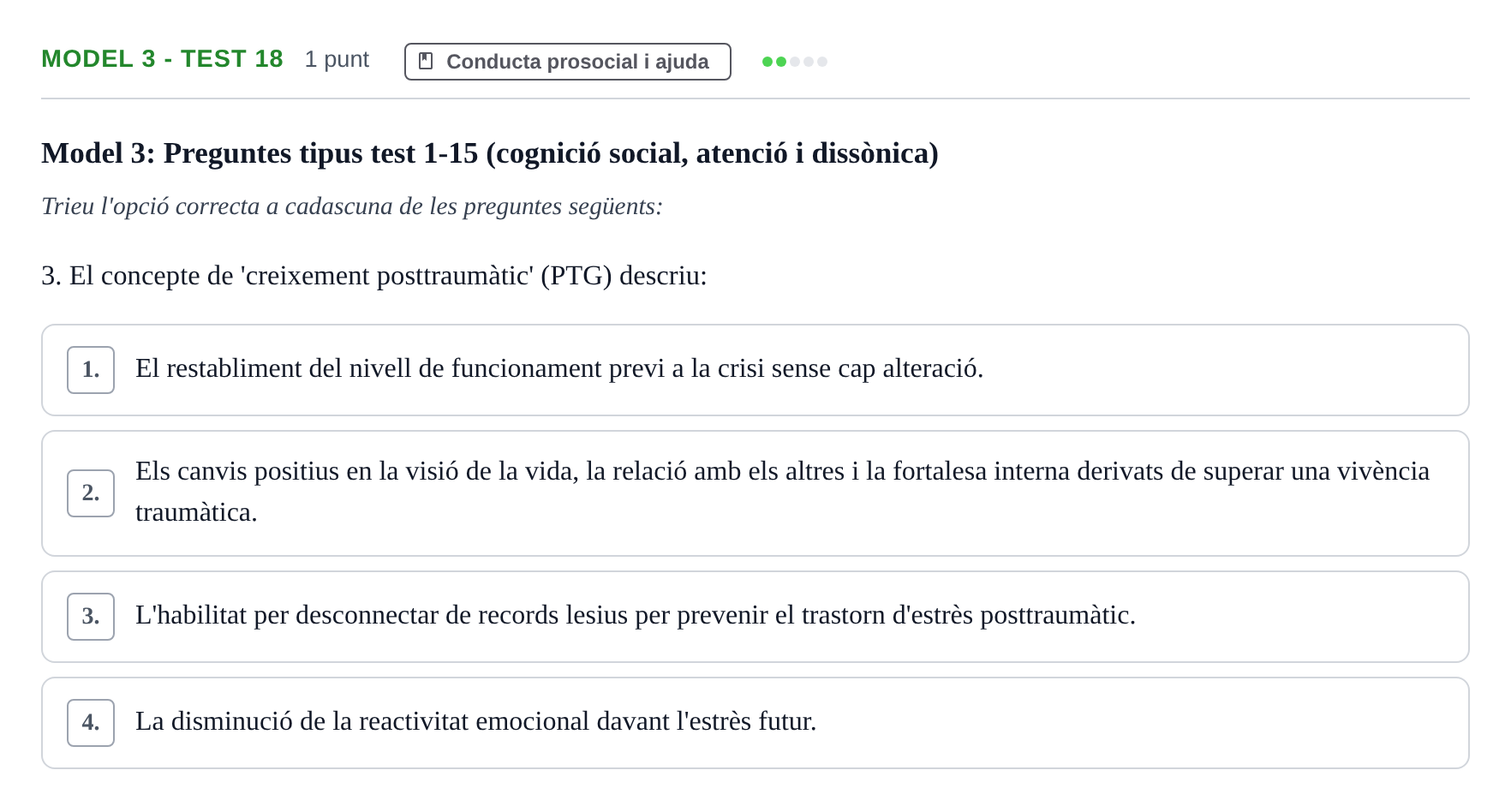 Enunciado: Ejercicio Model 3 - Test 18 · Psicología Social UB Exemples
