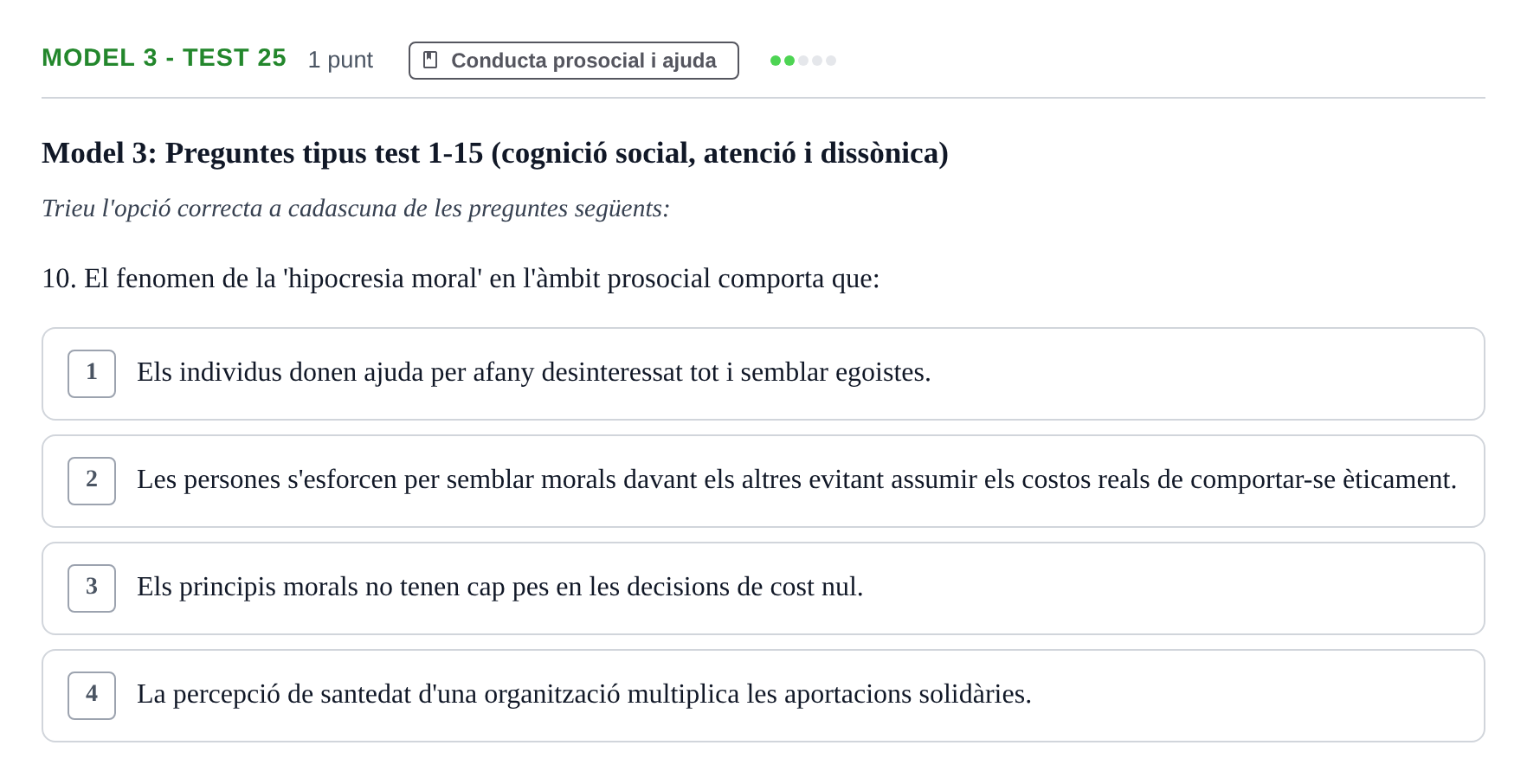 Enunciado: Ejercicio Model 3 - Test 25 · Psicología Social UB Exemples