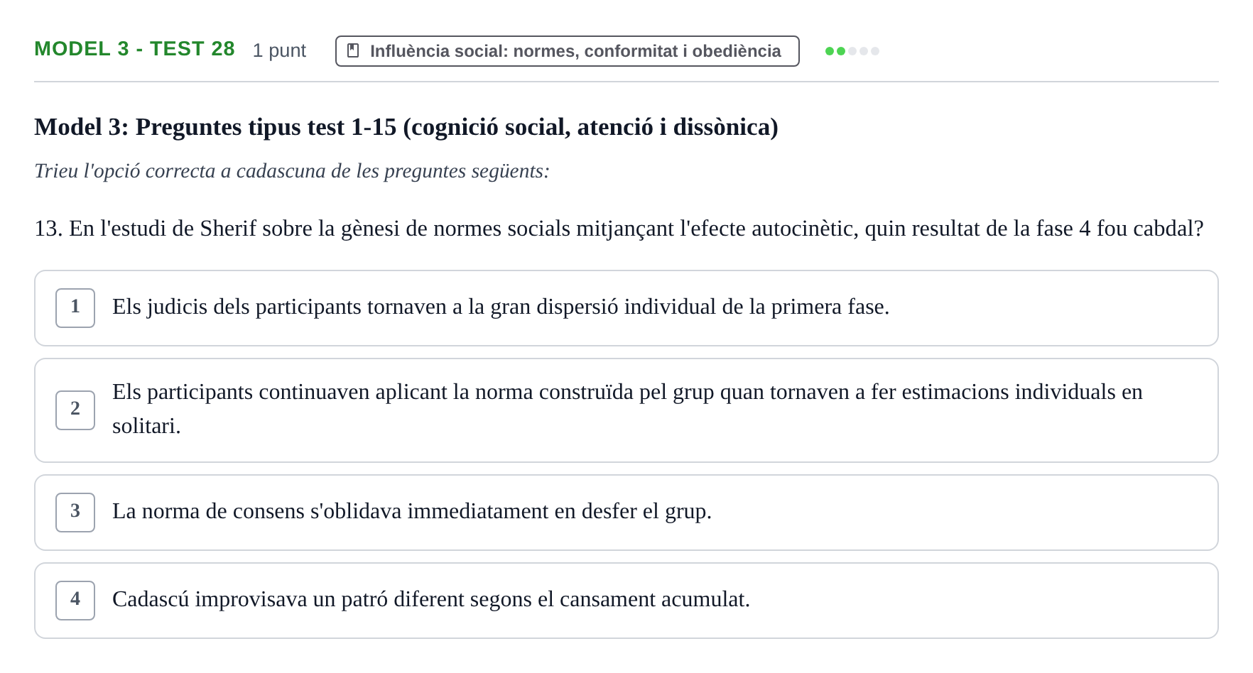 Enunciado: Ejercicio Model 3 - Test 28 · Psicología Social UB Exemples